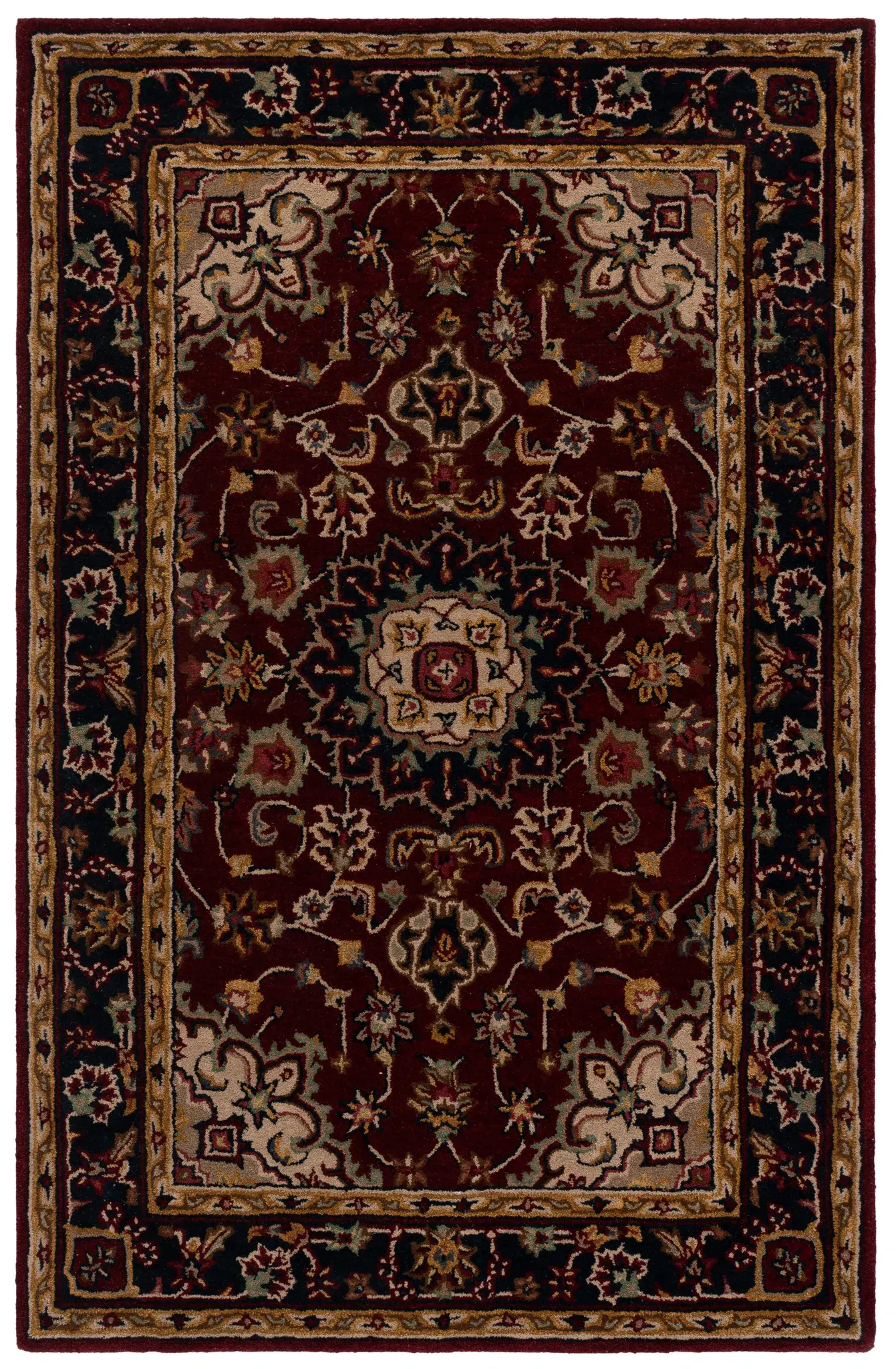 Classic Traditional Persian Medallion Hand-Tufted Wool Rug