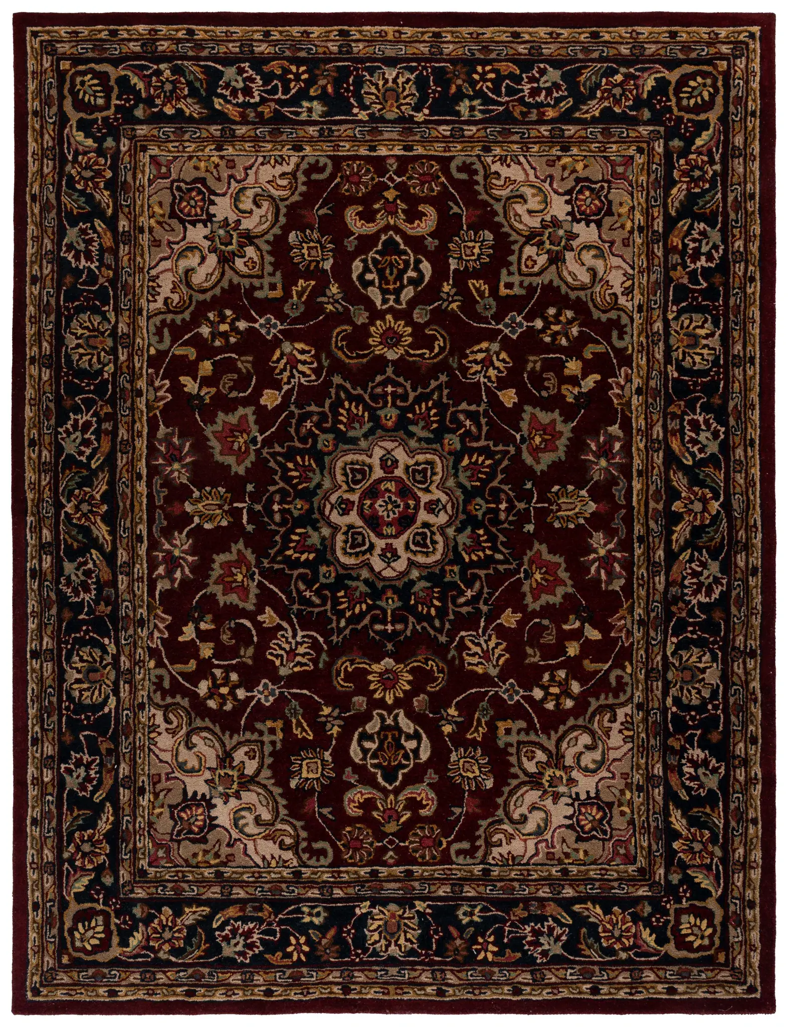 Classic Traditional Persian Medallion Hand-Tufted Wool Rug
