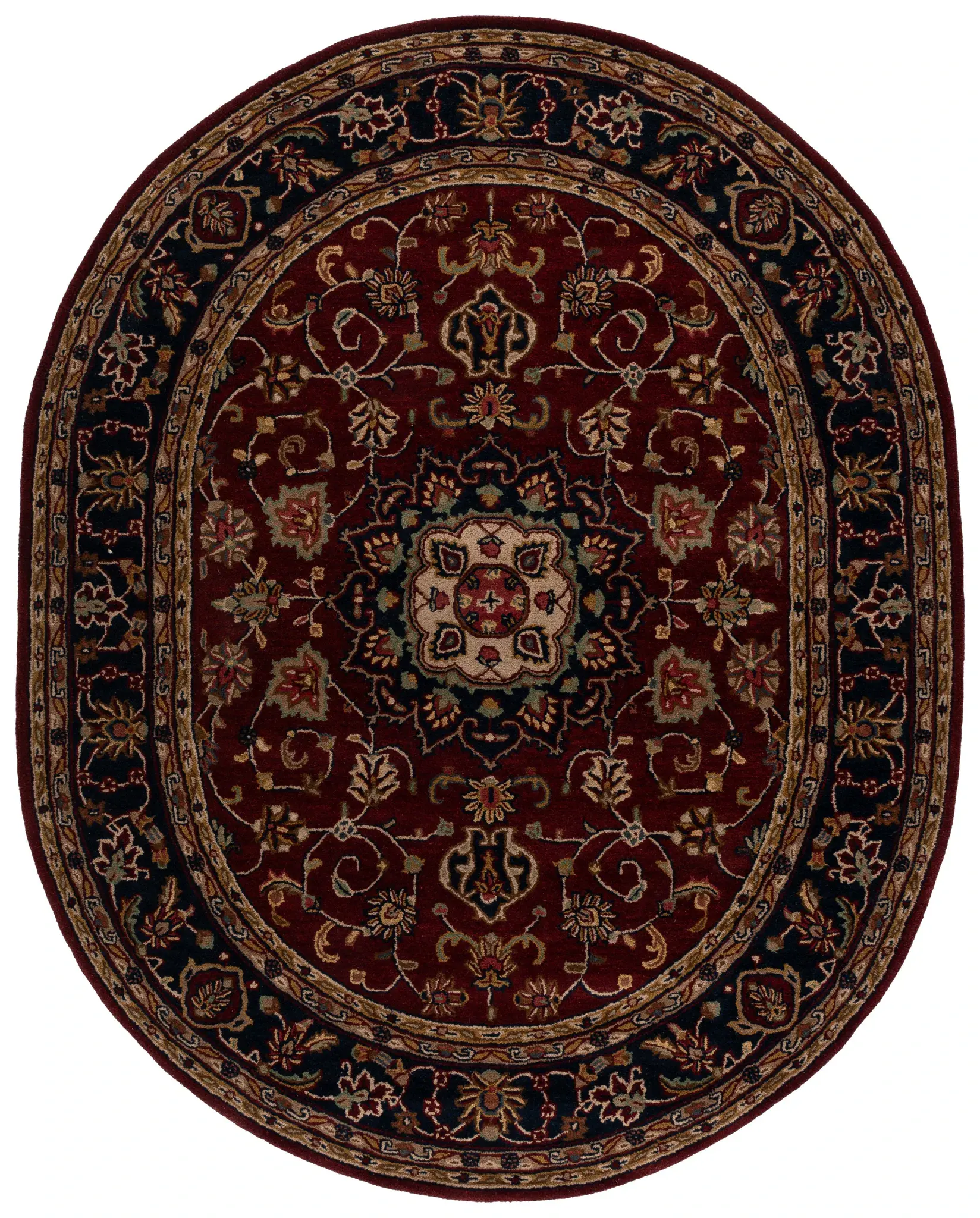 Classic Traditional Persian Medallion Hand-Tufted Wool Rug