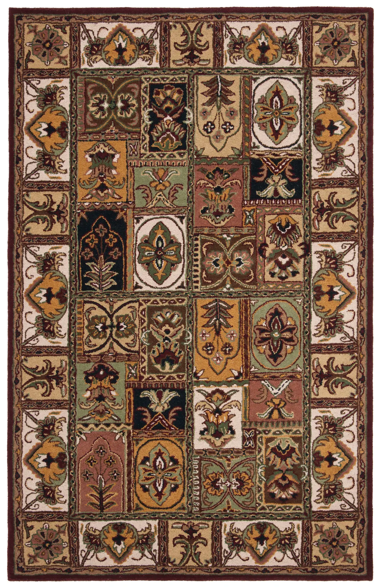 Classic Traditional Panel Hand-Tufted Wool Rug