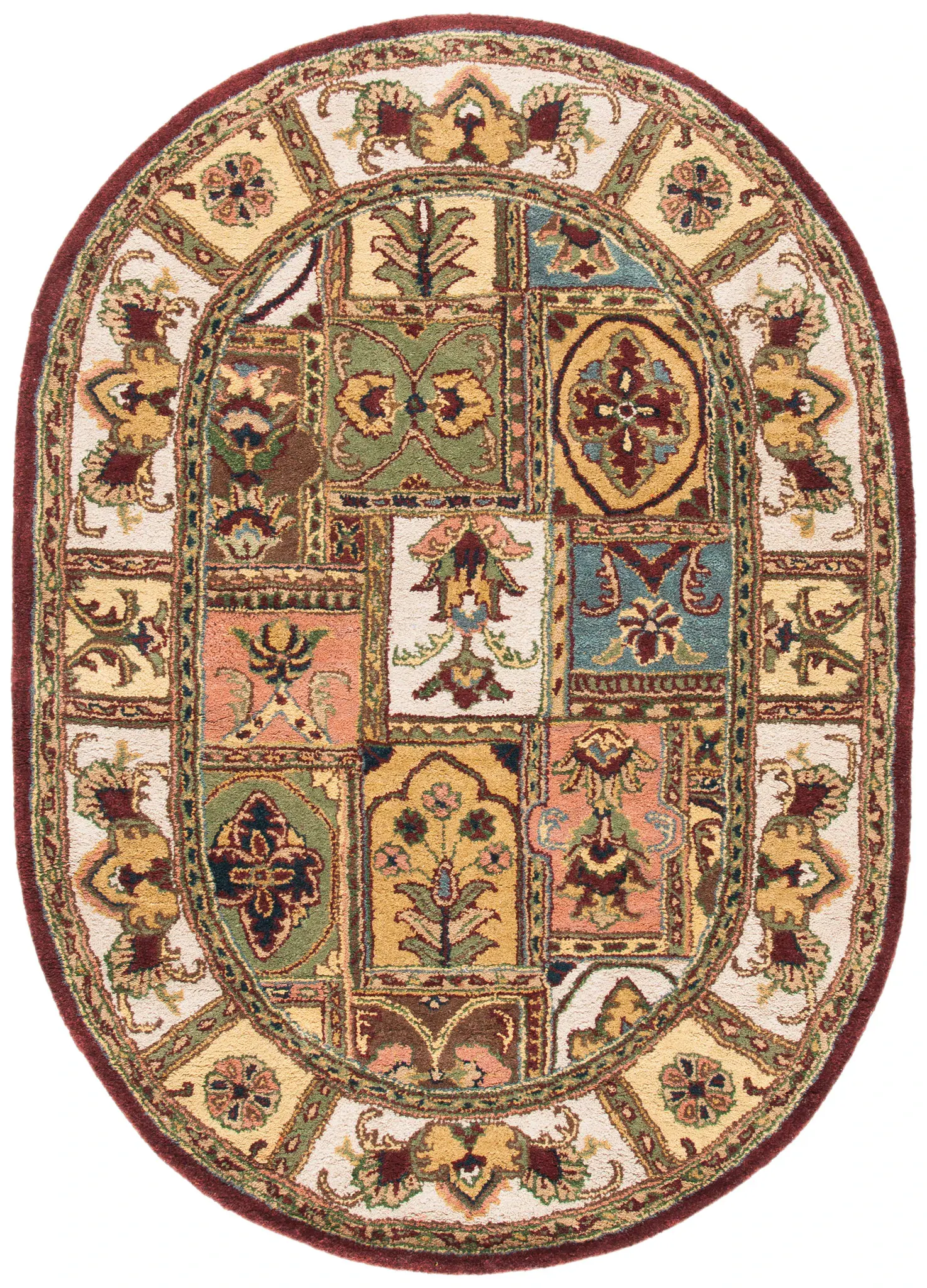 Classic Traditional Panel Hand-Tufted Wool Rug