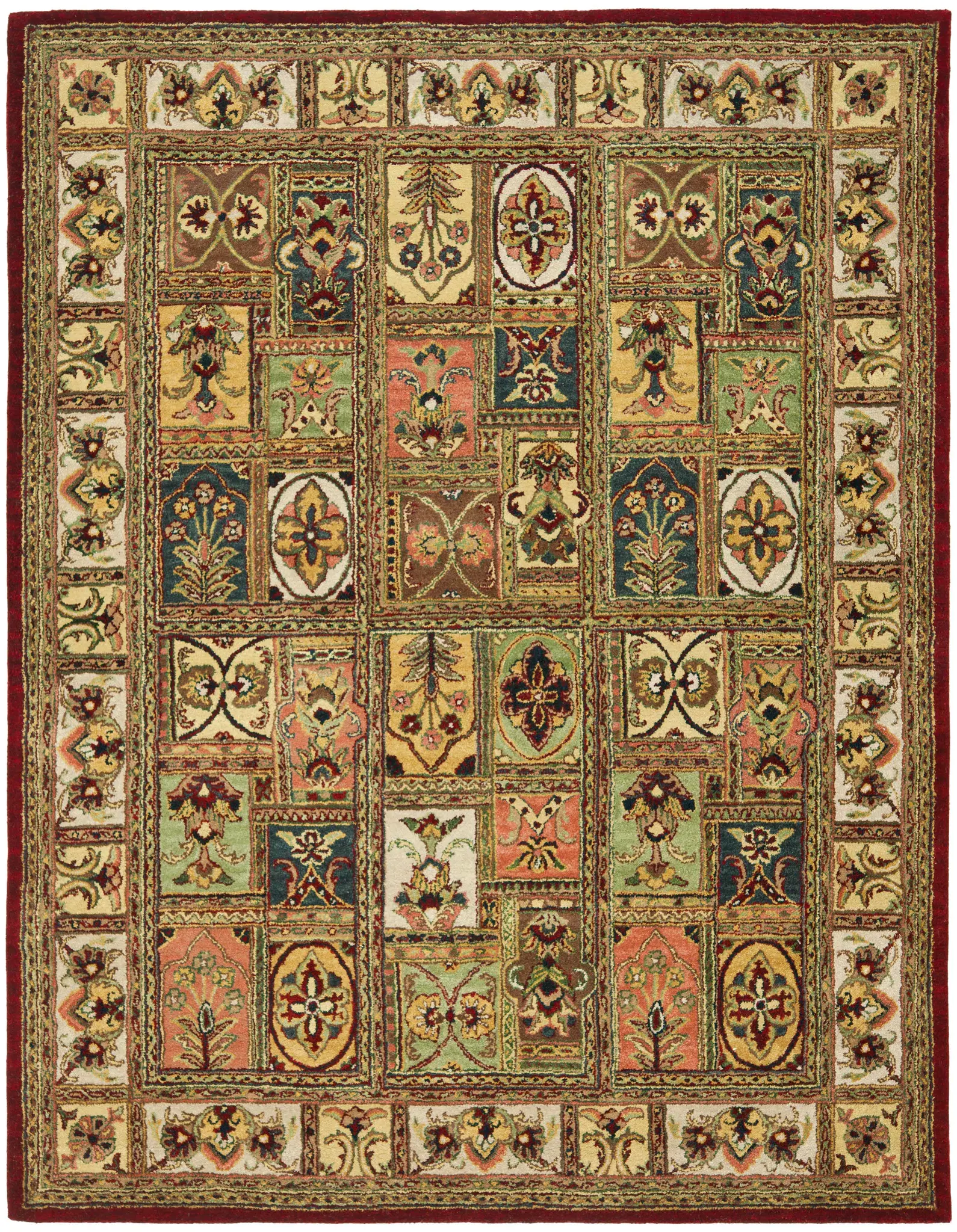 Classic Traditional Panel Hand-Tufted Wool Rug