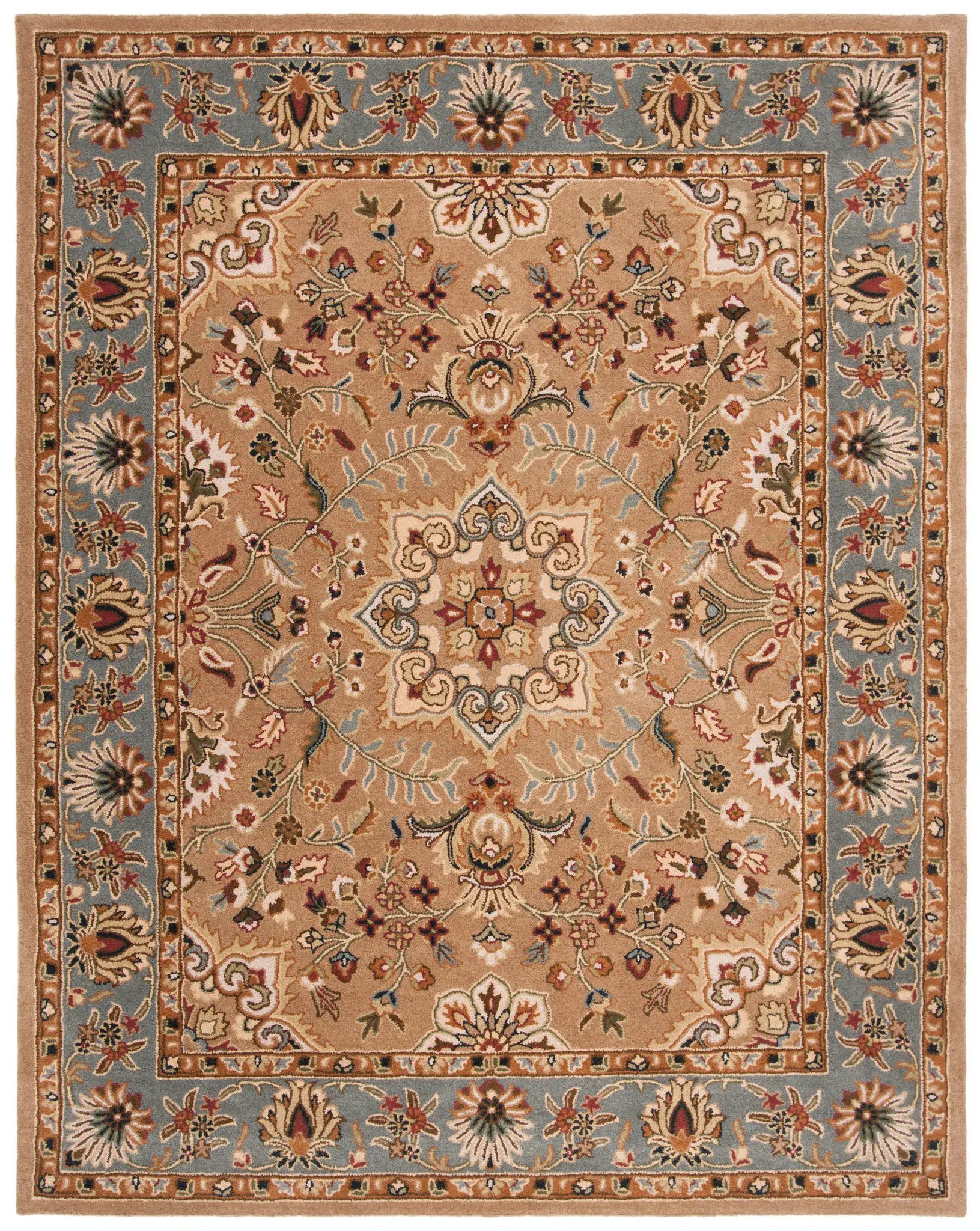 Classic Persian Medallion Hand-Tufted Wool Rug