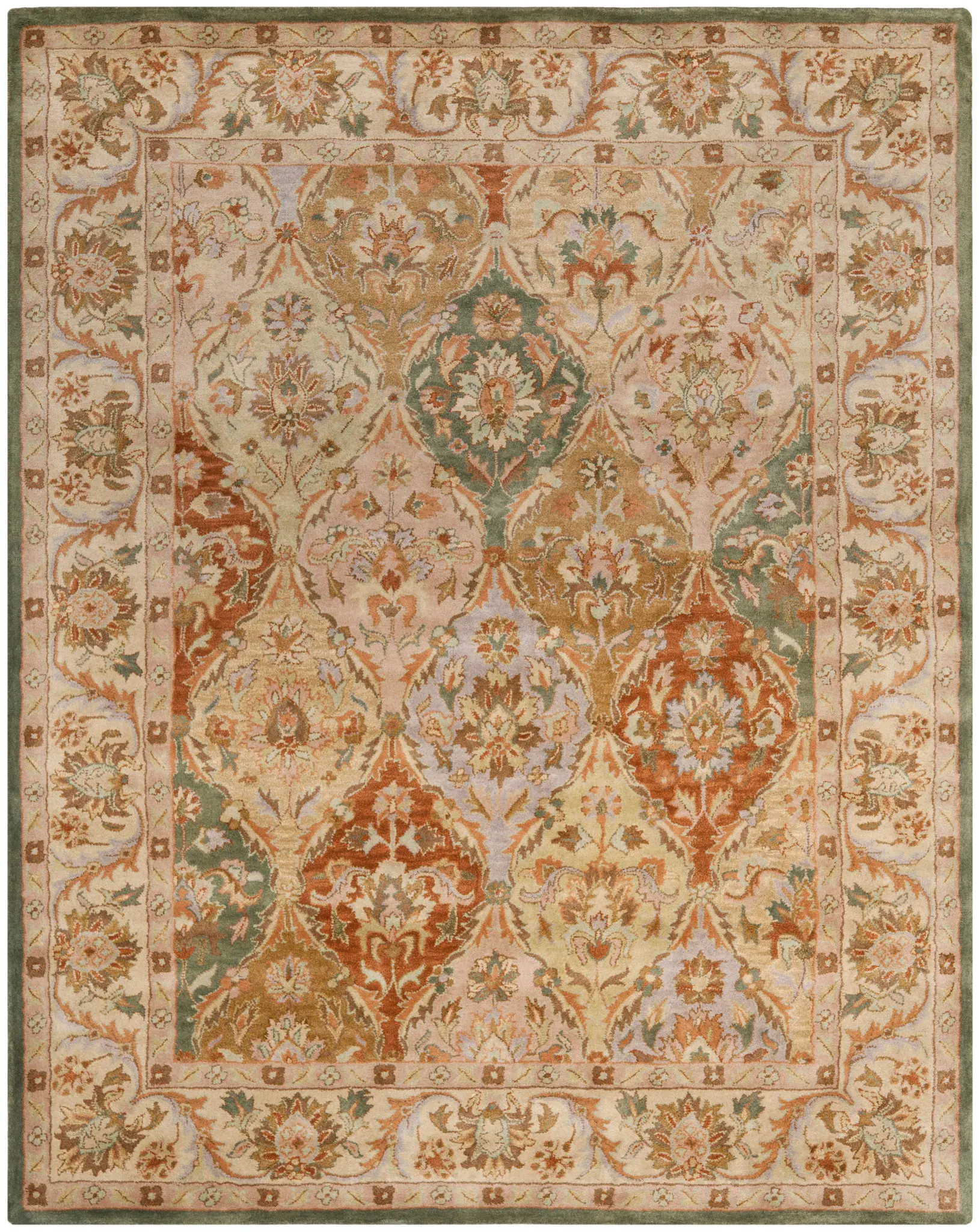 Classic Traditional Ogee Hand-Tufted Wool Rug