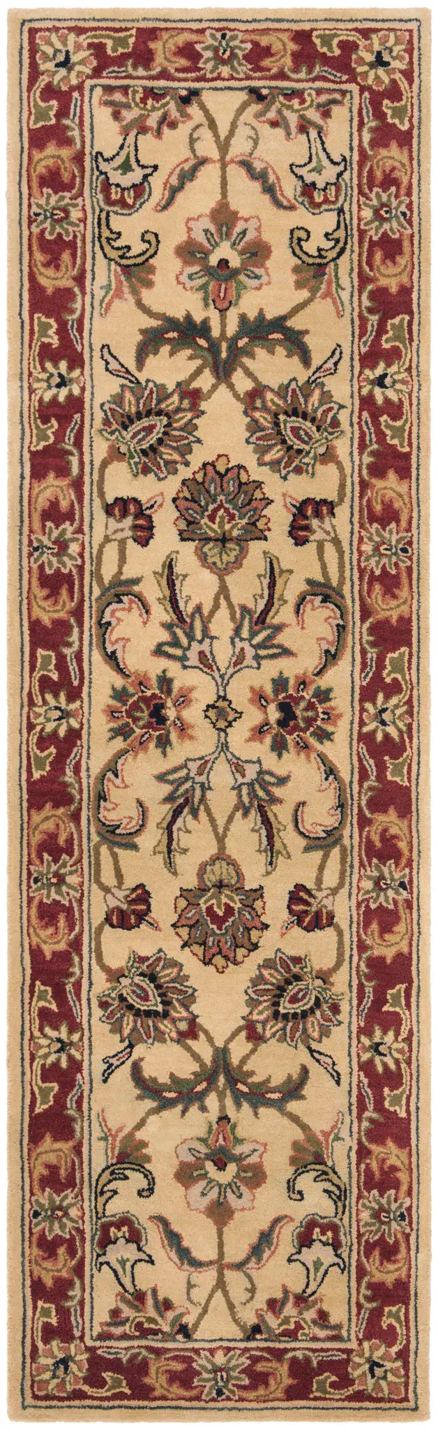 Classic Traditional Botanical Border Hand-Tufted Wool Rug