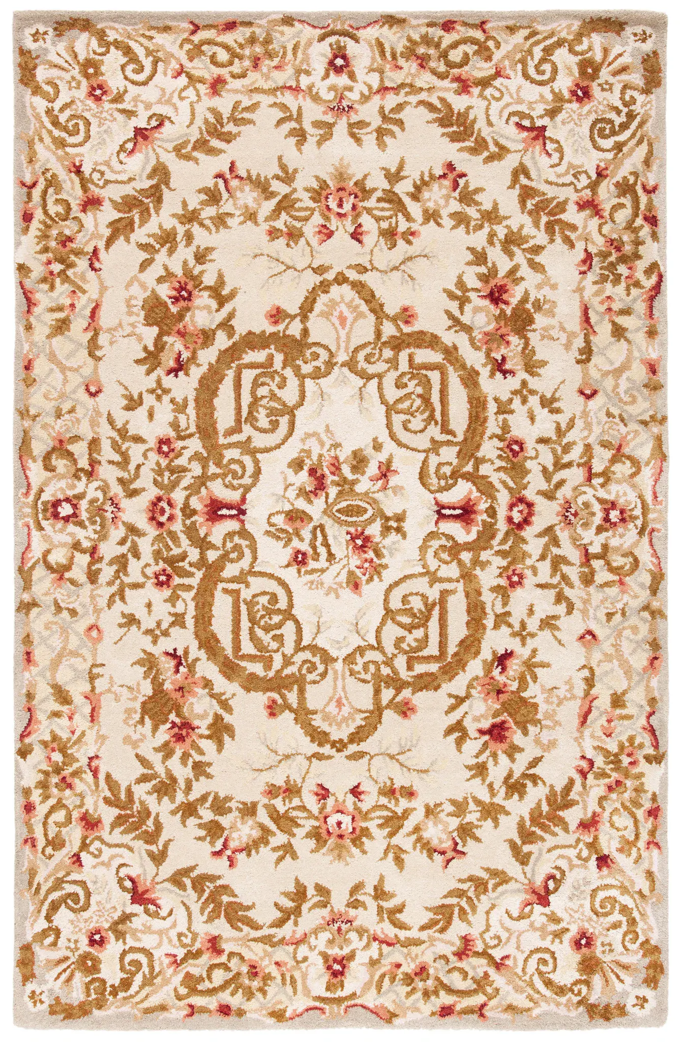 Classic Scroll Medallion Hand-Tufted Wool Rug