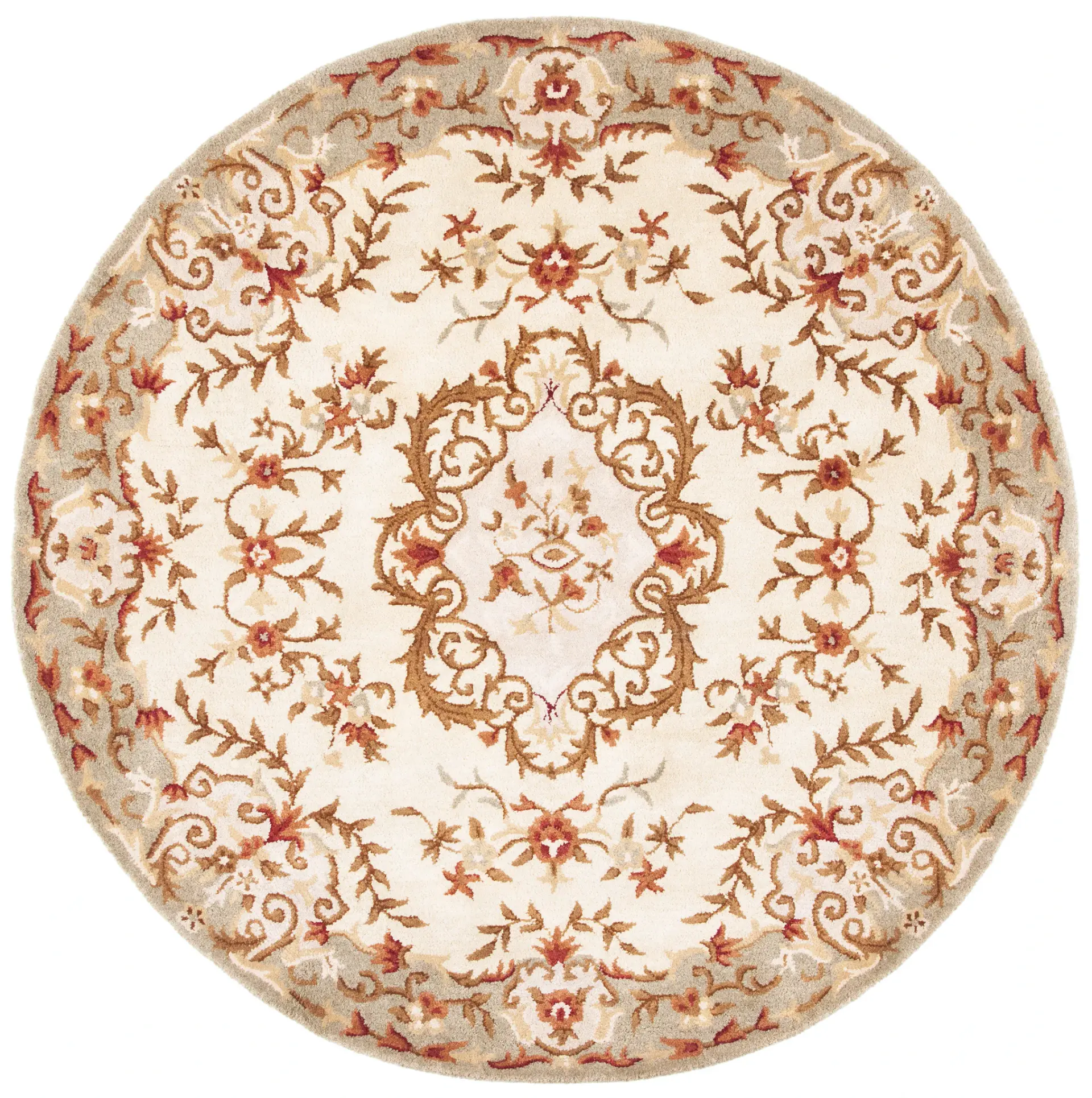 Classic Scroll Medallion Hand-Tufted Wool Rug