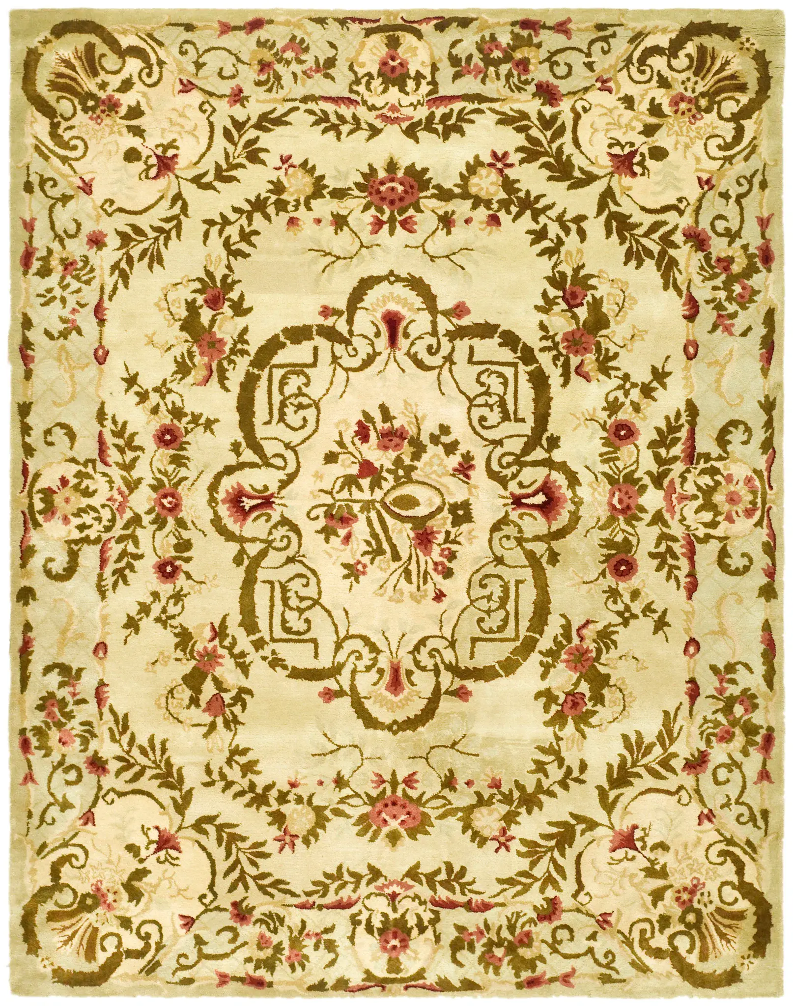 Classic Scroll Medallion Hand-Tufted Wool Rug
