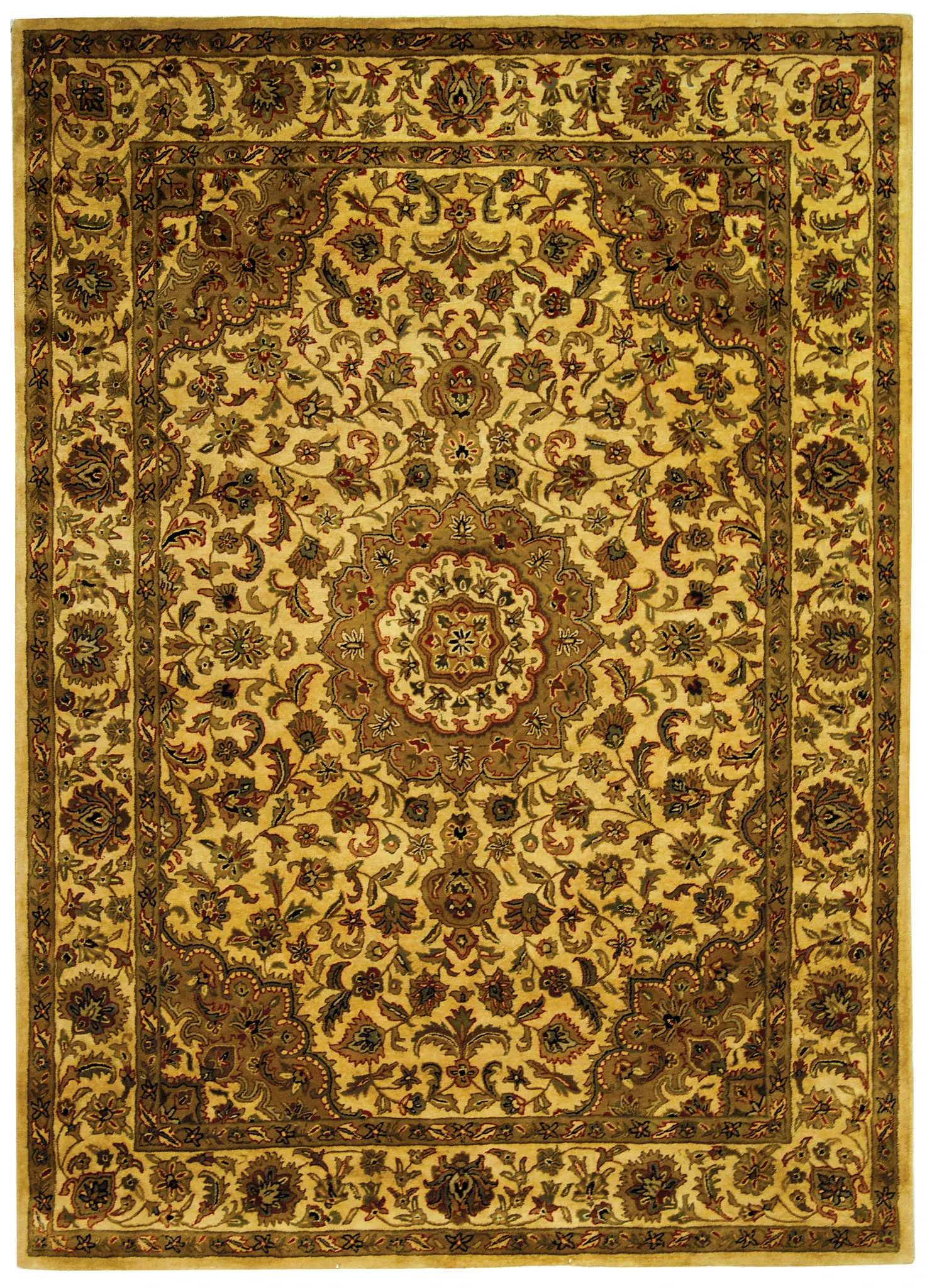 Classic Double Medallion Hand-Tufted Wool Rug