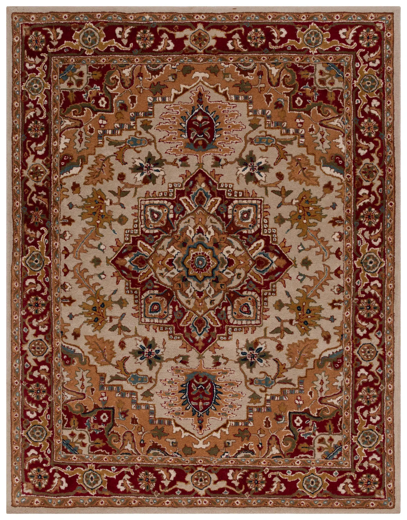 Classic Traditional Medallion Hand-Tufted Wool Rug