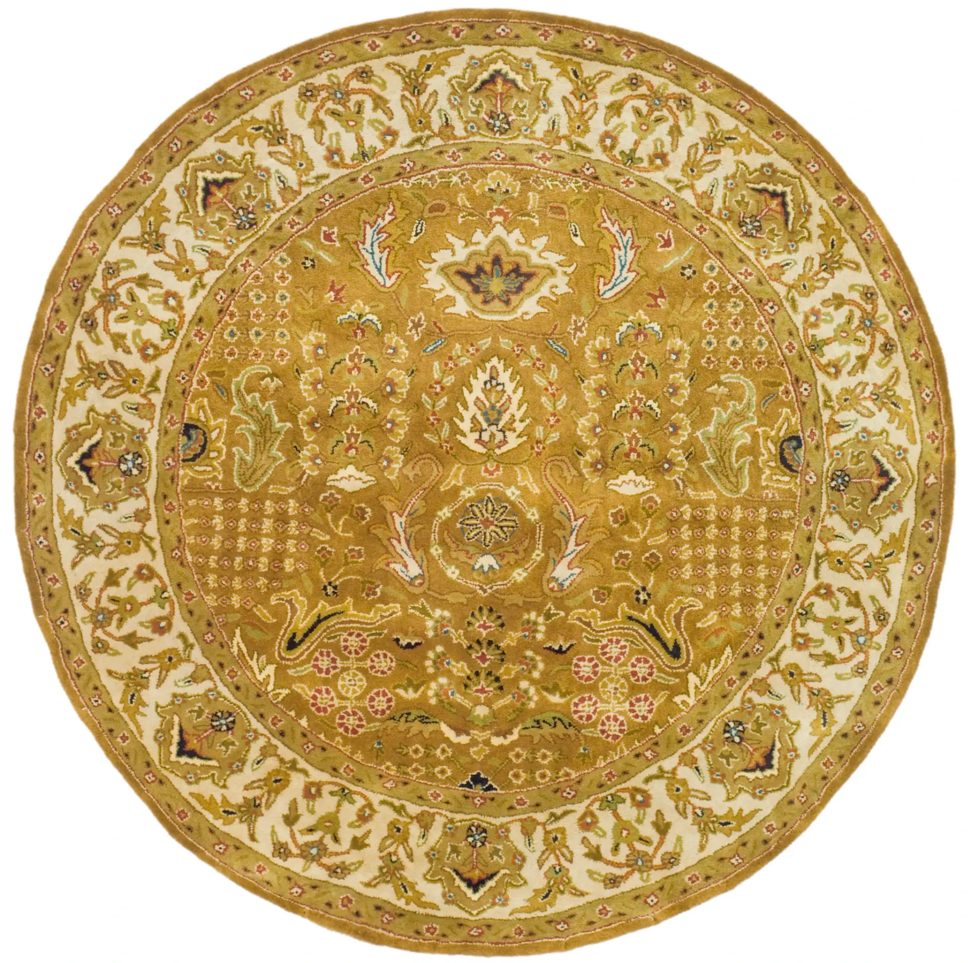 Classic Traditional Oval Botanical Hand-Tufted Wool Rug