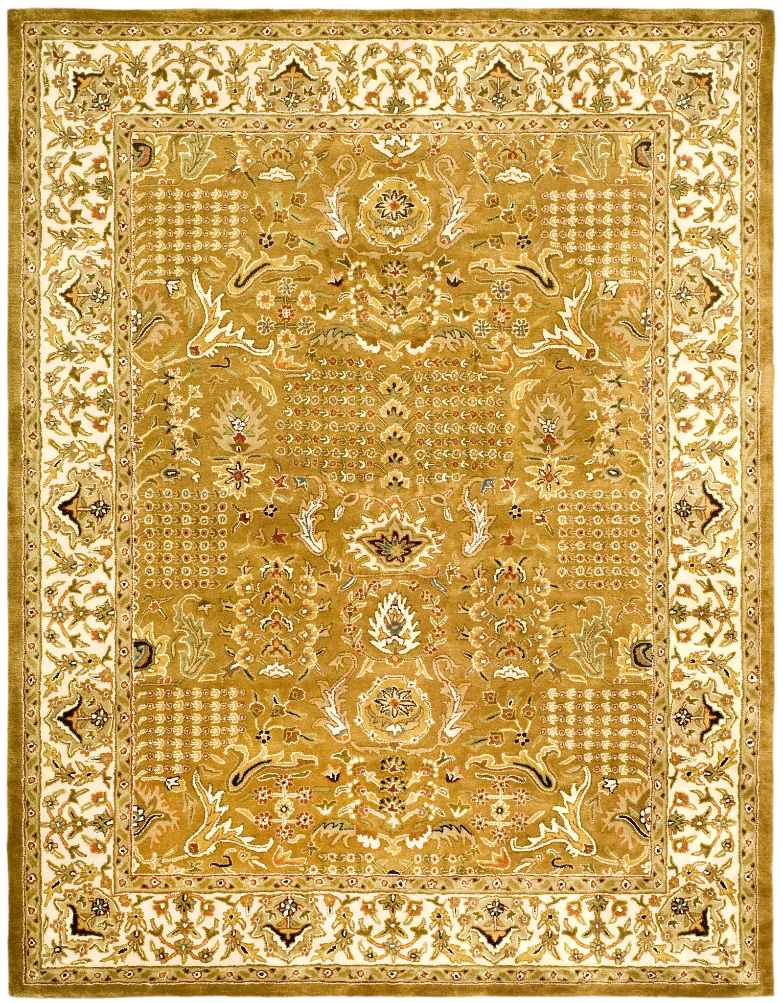 Classic Traditional Oval Botanical Hand-Tufted Wool Rug