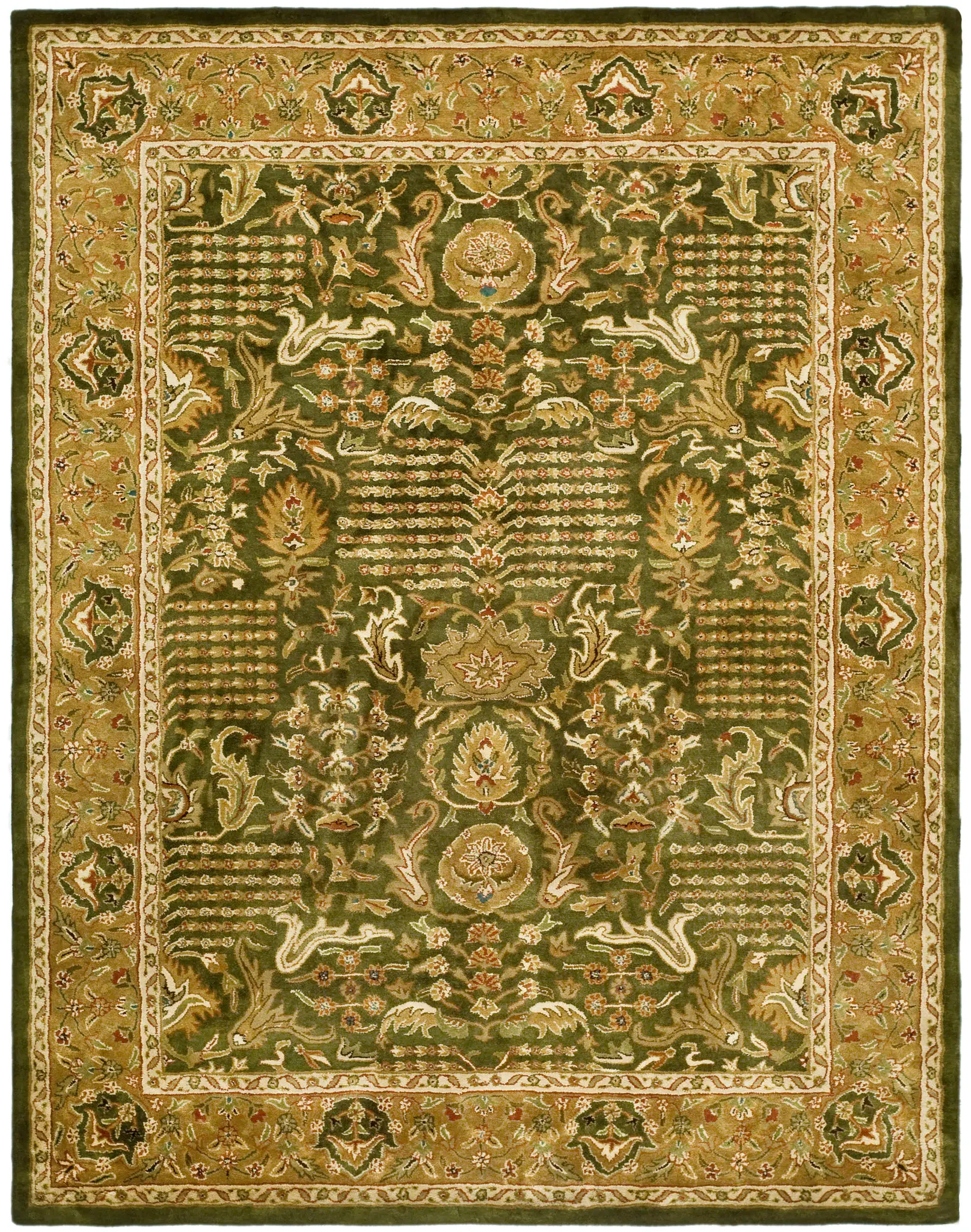 Classic Traditional Oval Botanical Hand-Tufted Wool Rug