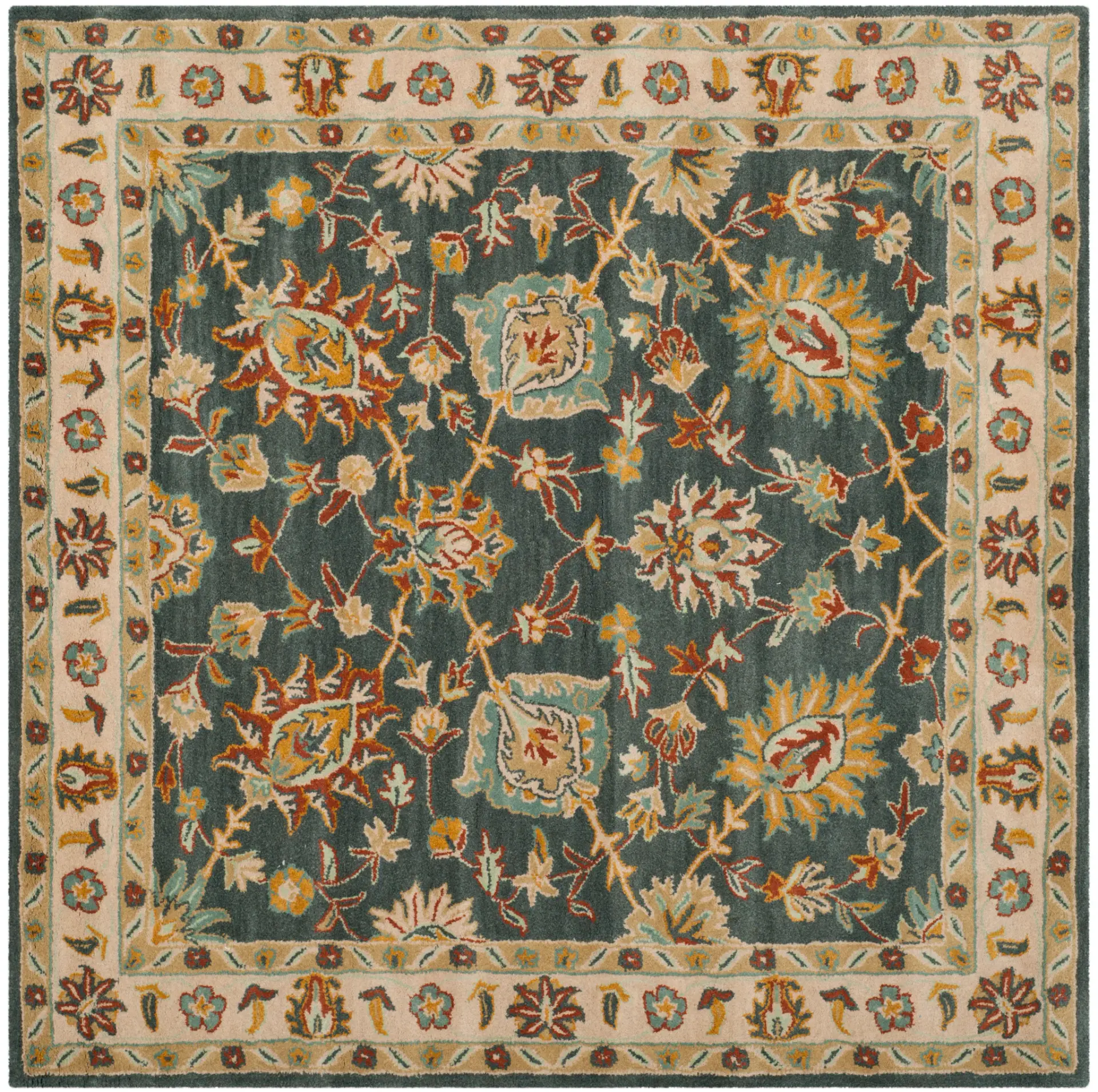 Classic Floral Hand-Tufted Wool Rug