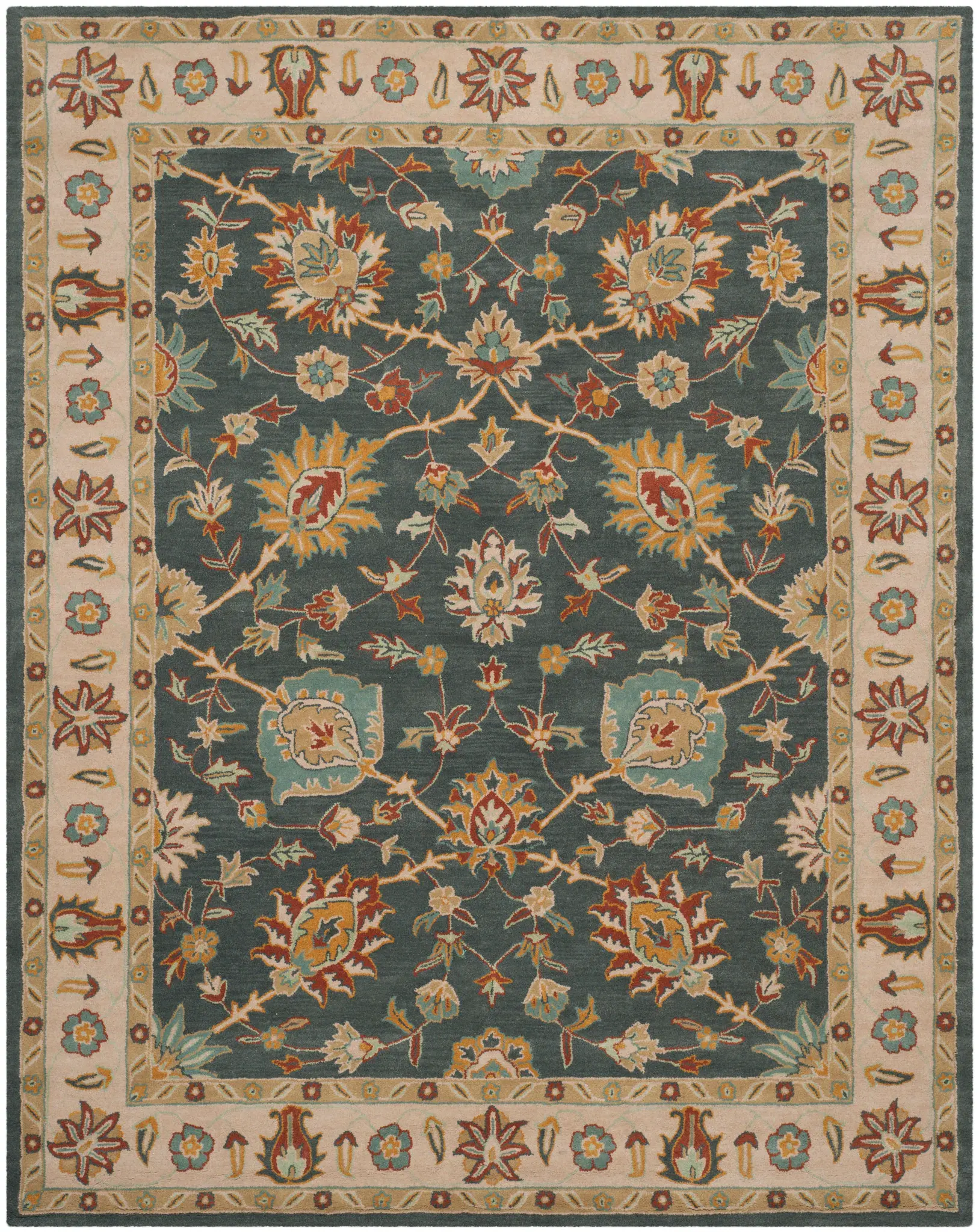 Classic Floral Hand-Tufted Wool Rug