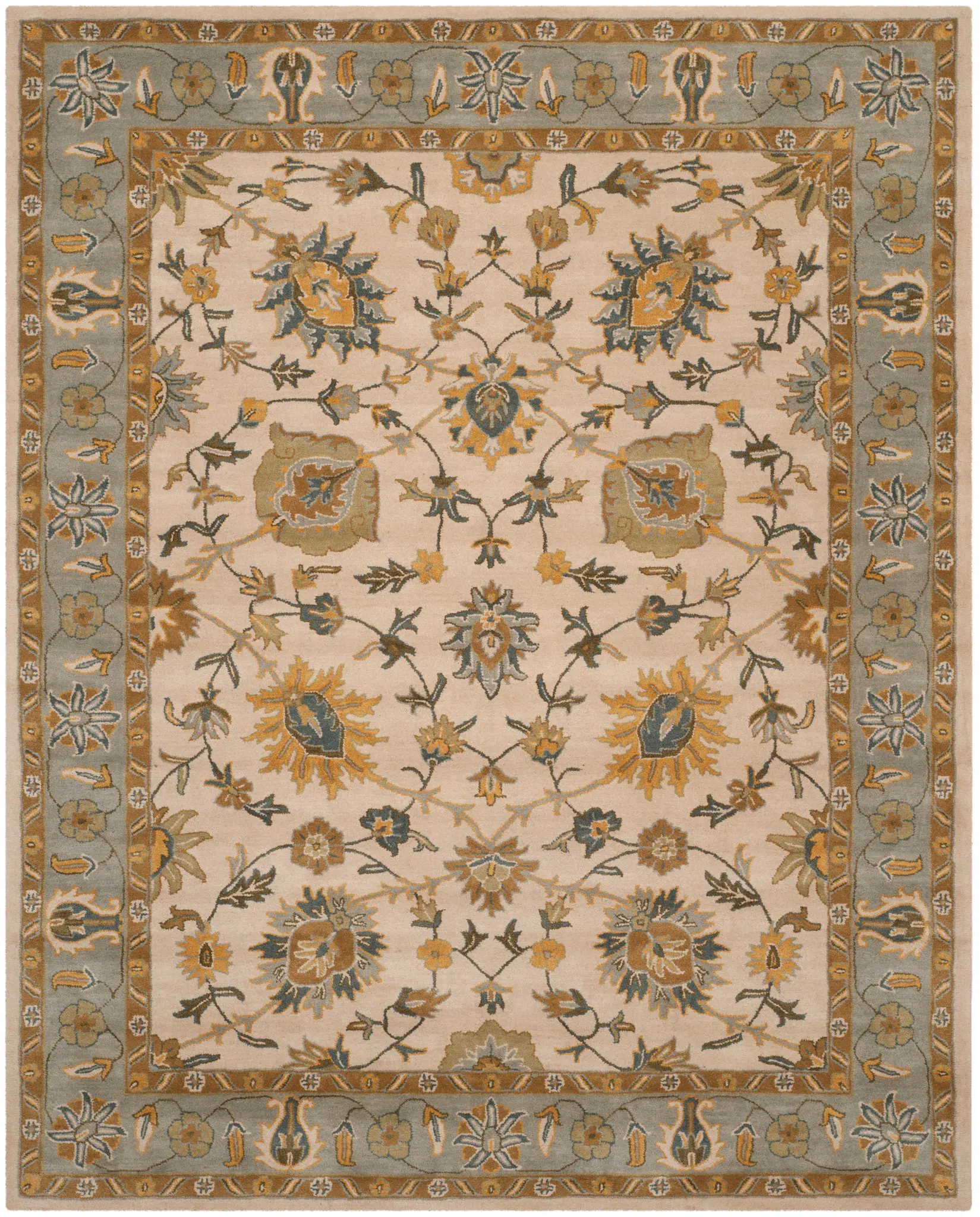 Classic Floral Hand-Tufted Wool Rug