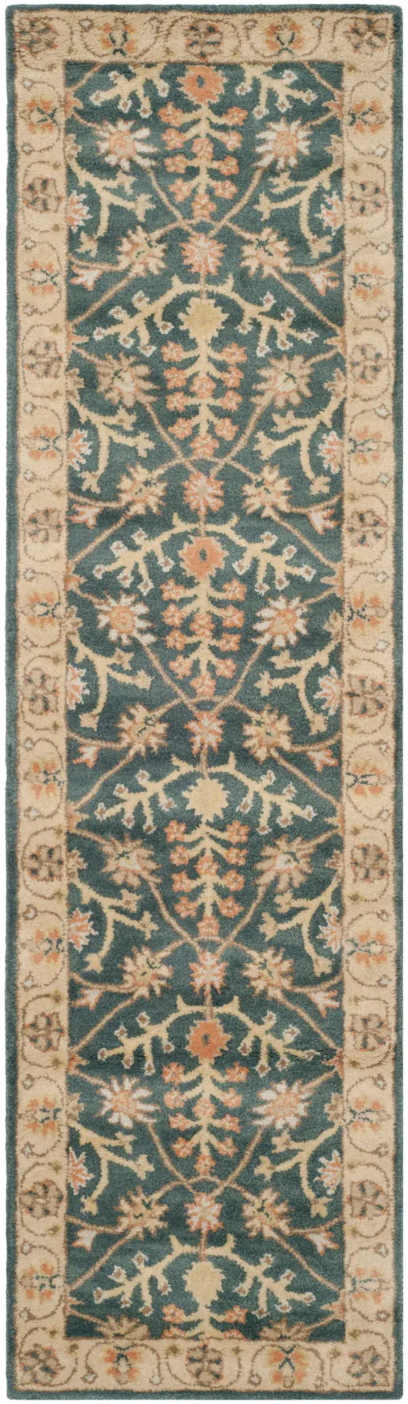 Classic Traditional Floral Bordered Hand-Tufted Wool Rug