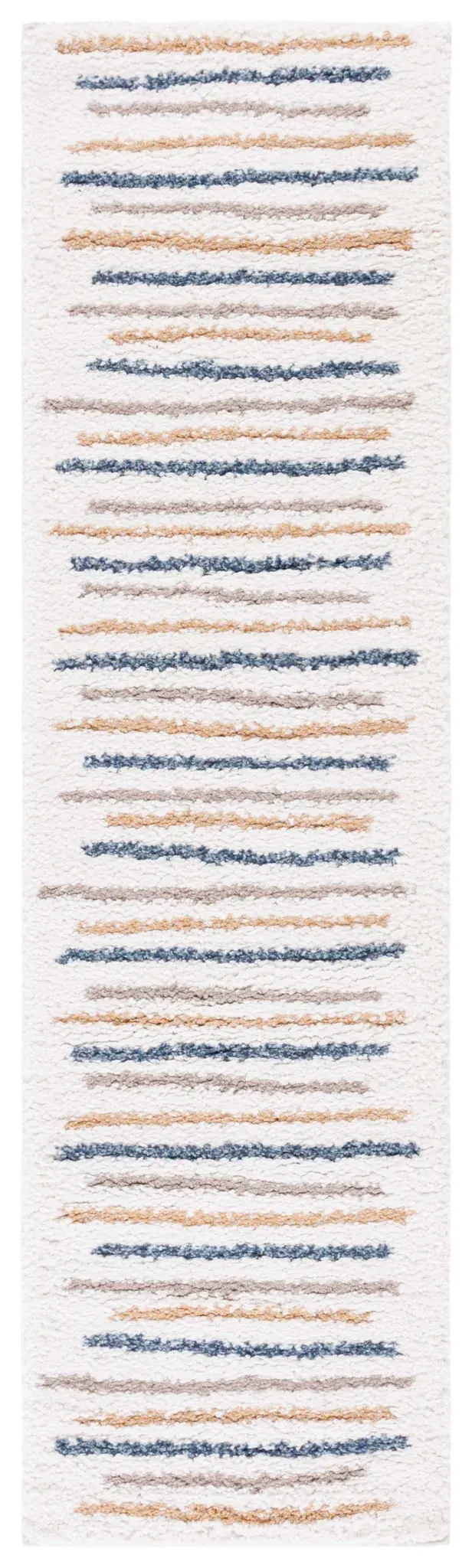 Calico Striped Shag Rug