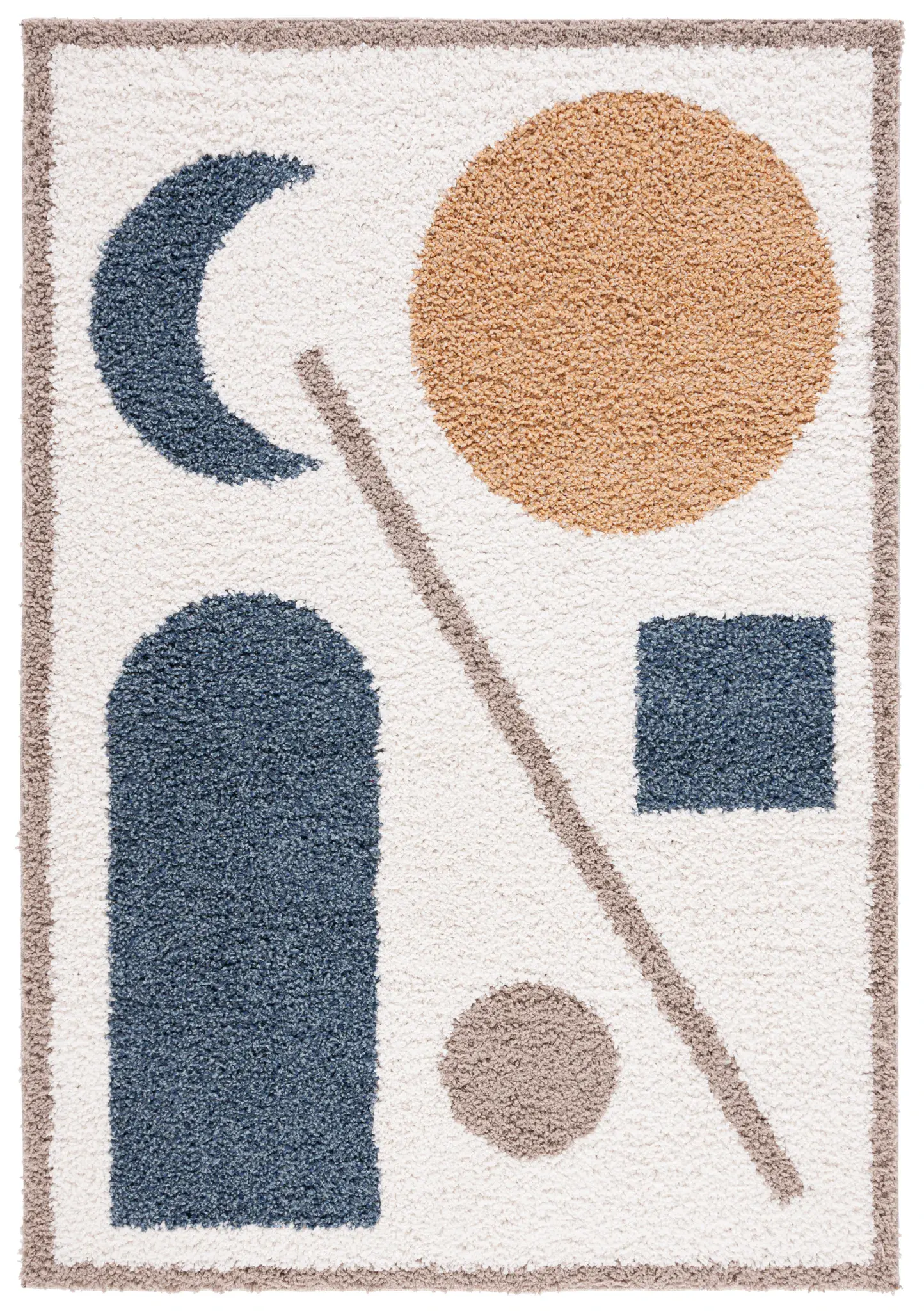 Calico Abstract Shapes Shag Rug