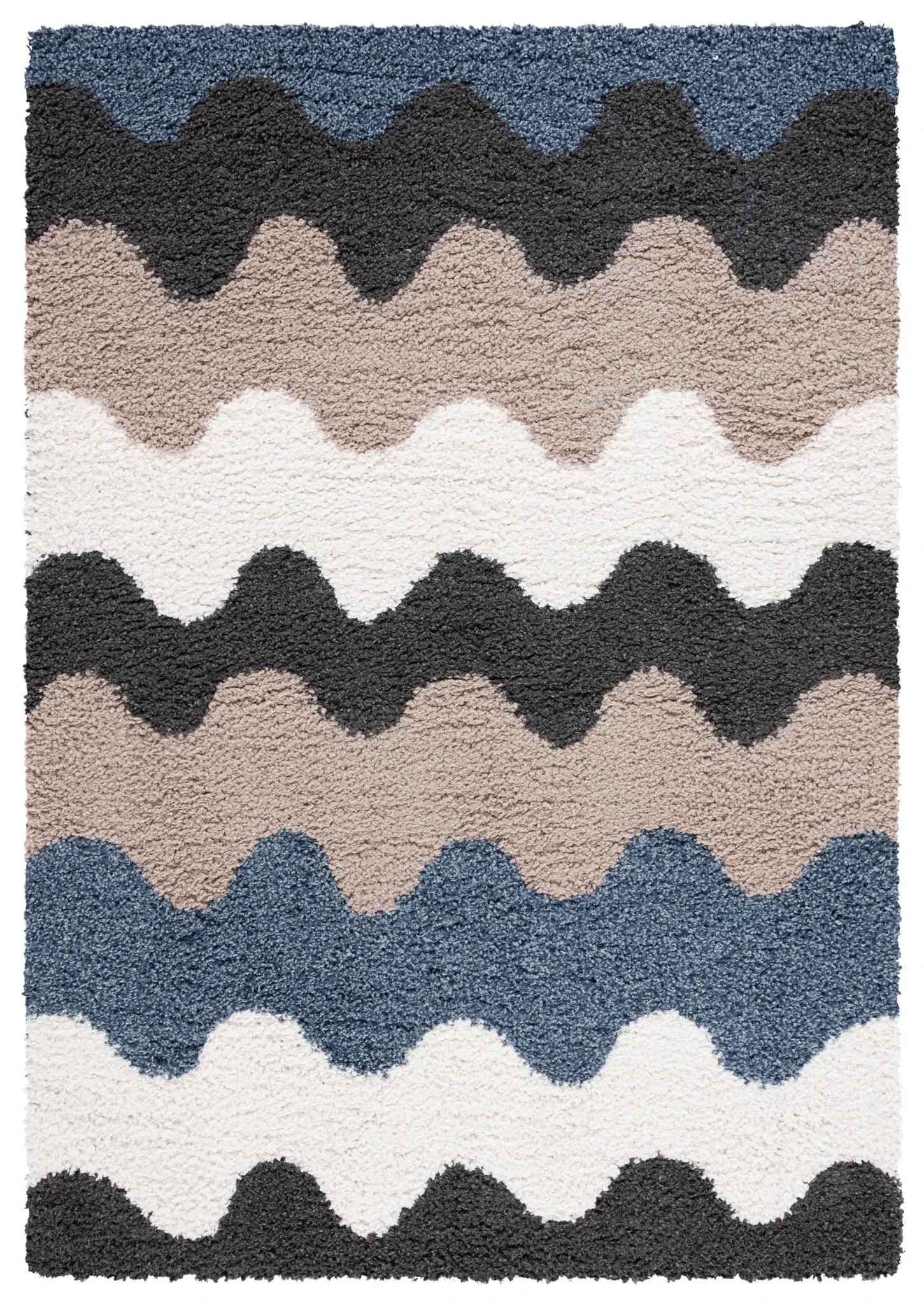 Calico Wavy Stripe Shag Rug