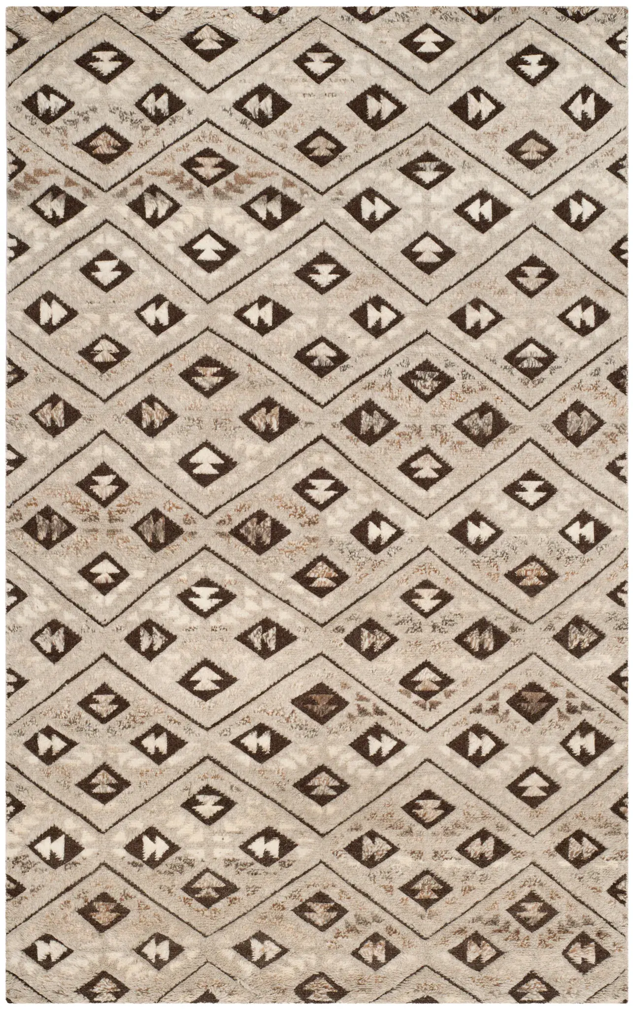 Challe Diamond Lattice Hand-Knotted Wool Rug