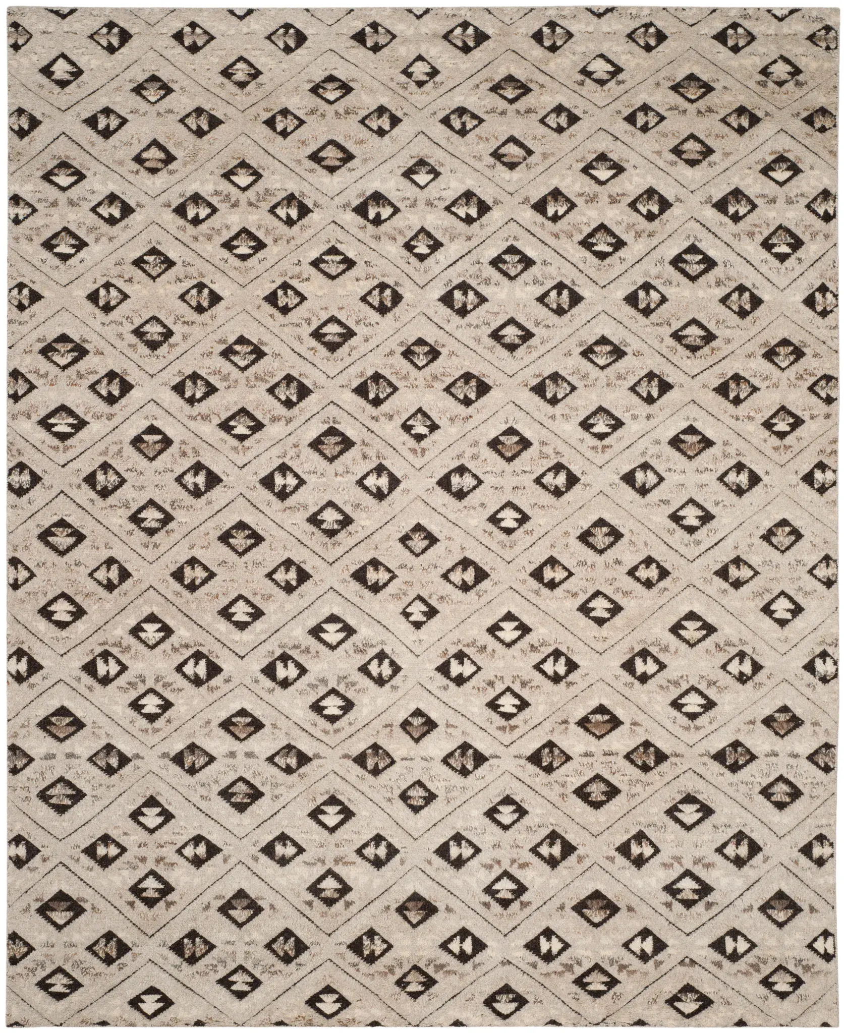 Challe Diamond Lattice Hand-Knotted Wool Rug