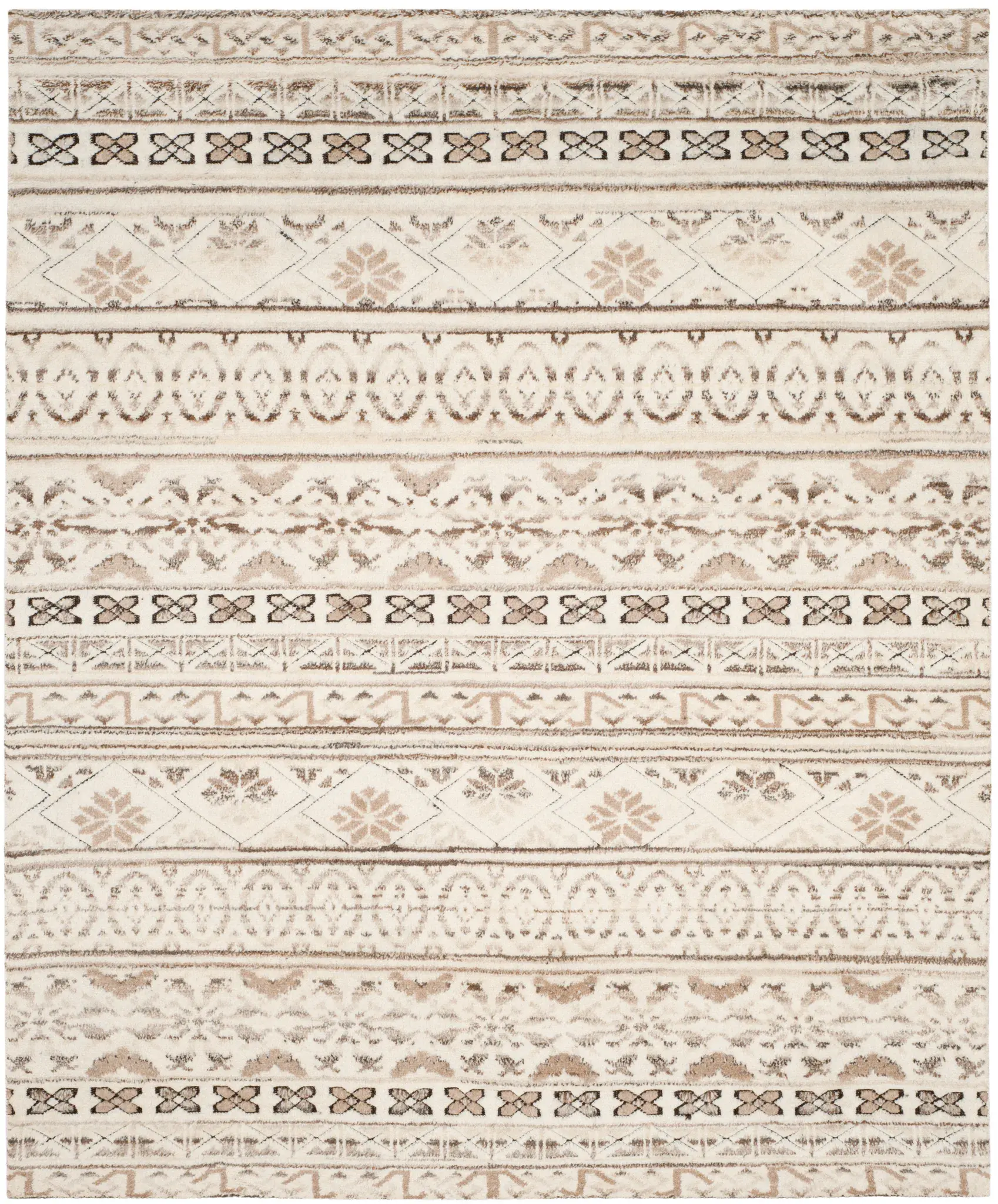 Challe Banded Tribal Hand-Knotted Wool Rug