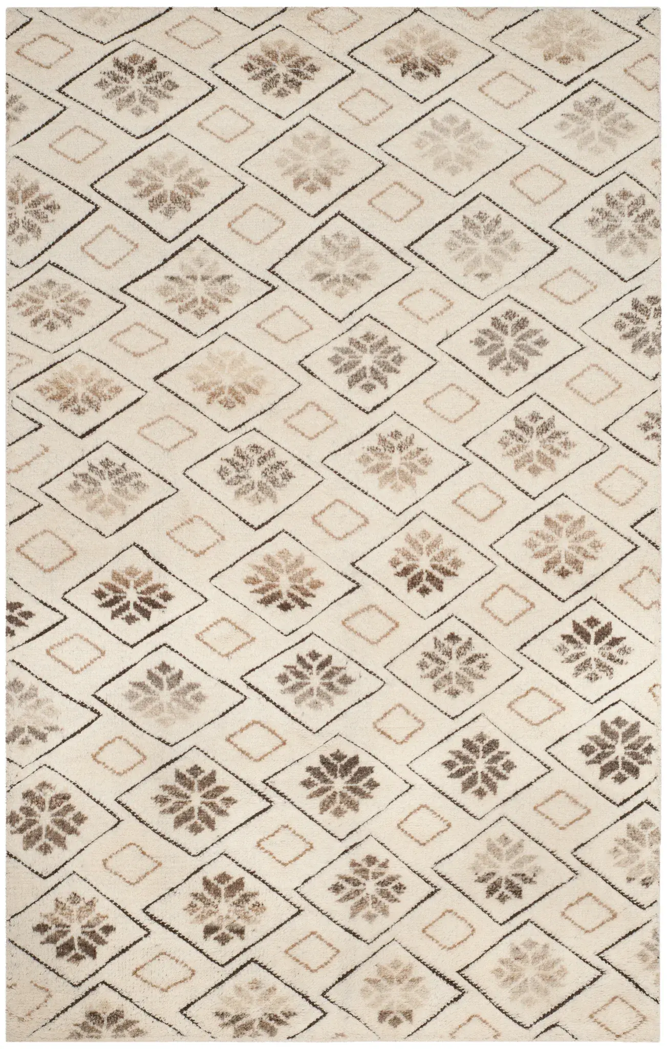 Challe Diamond Rosette Hand-Knotted Wool Rug