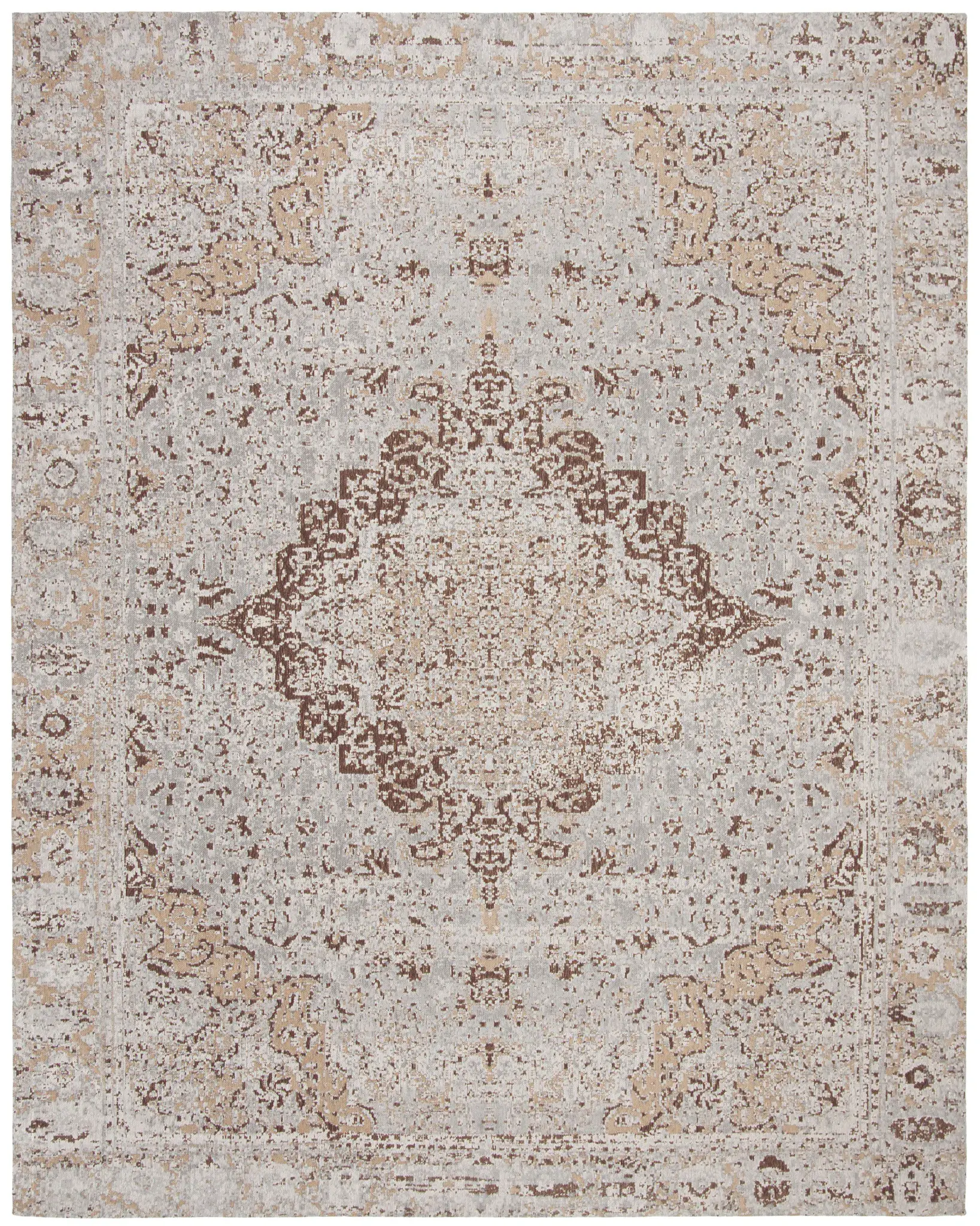 Classic Vintage Distressed Medallion Rug