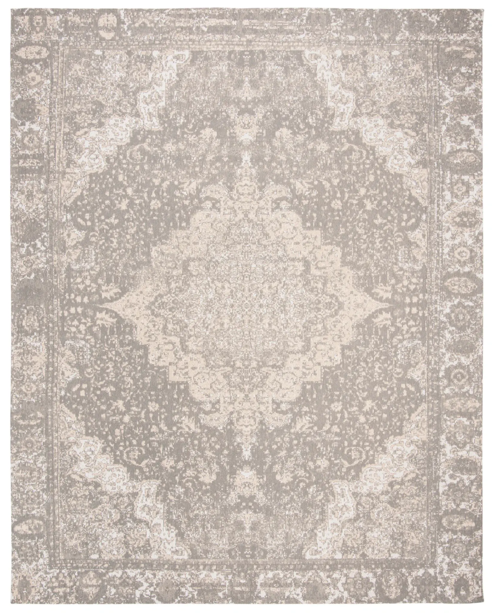 Classic Vintage Distressed Medallion Rug