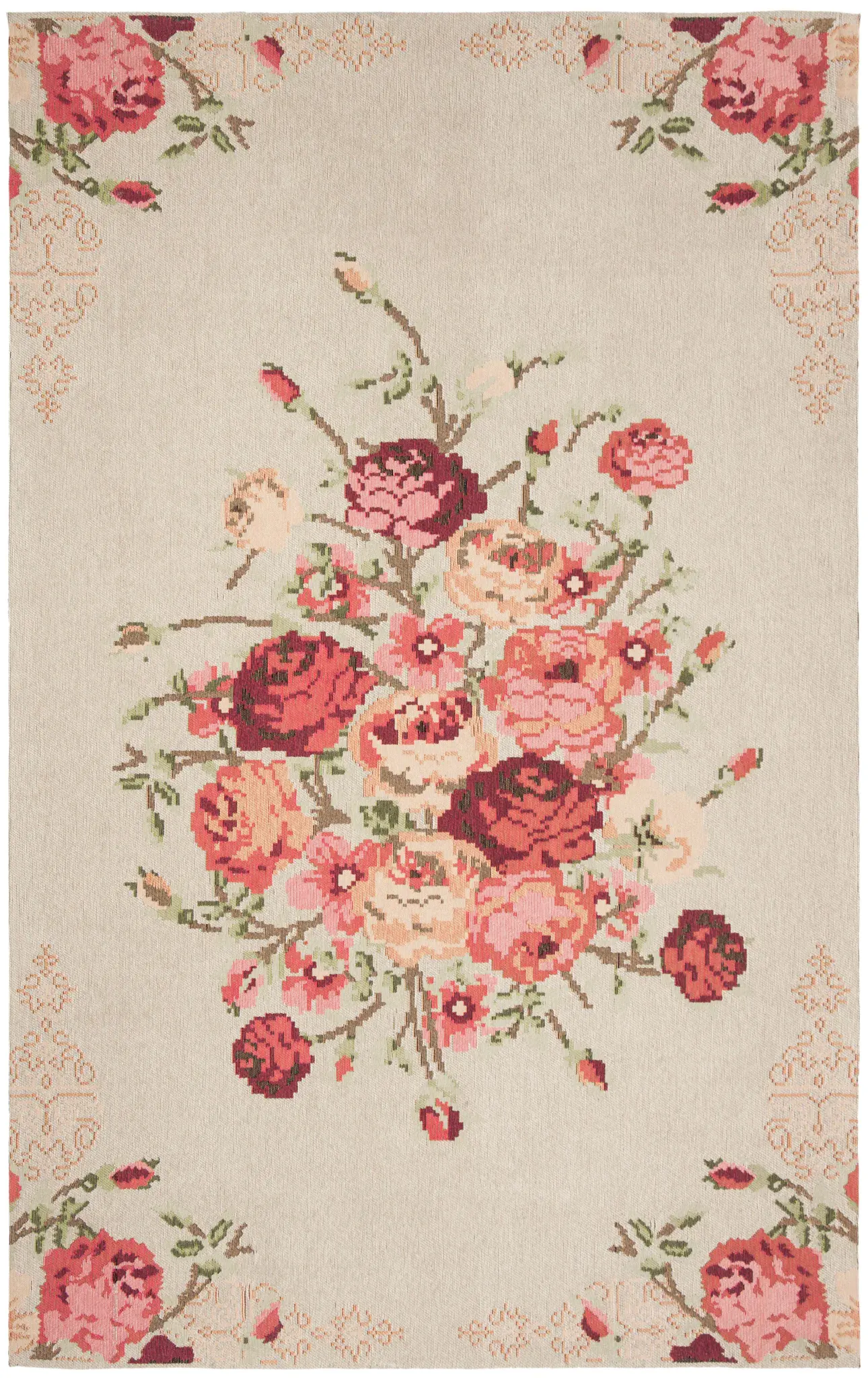 Classic Vintage Floral Bouquet Rug