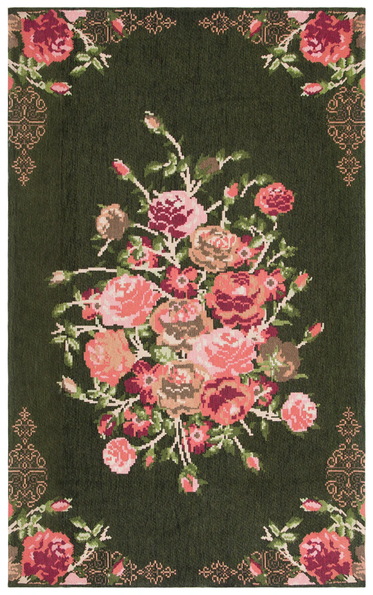 Classic Vintage Floral Bouquet Rug