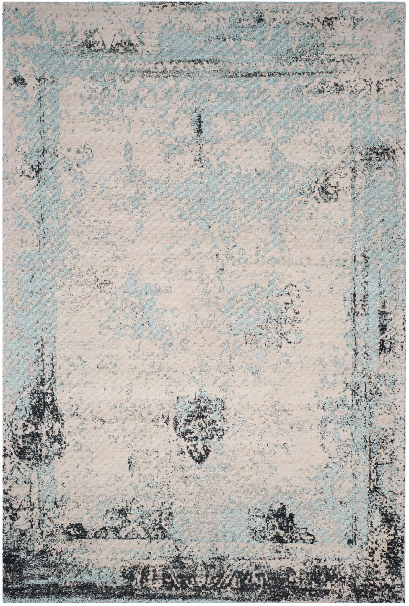 Classic Vintage Distressed Border Rug