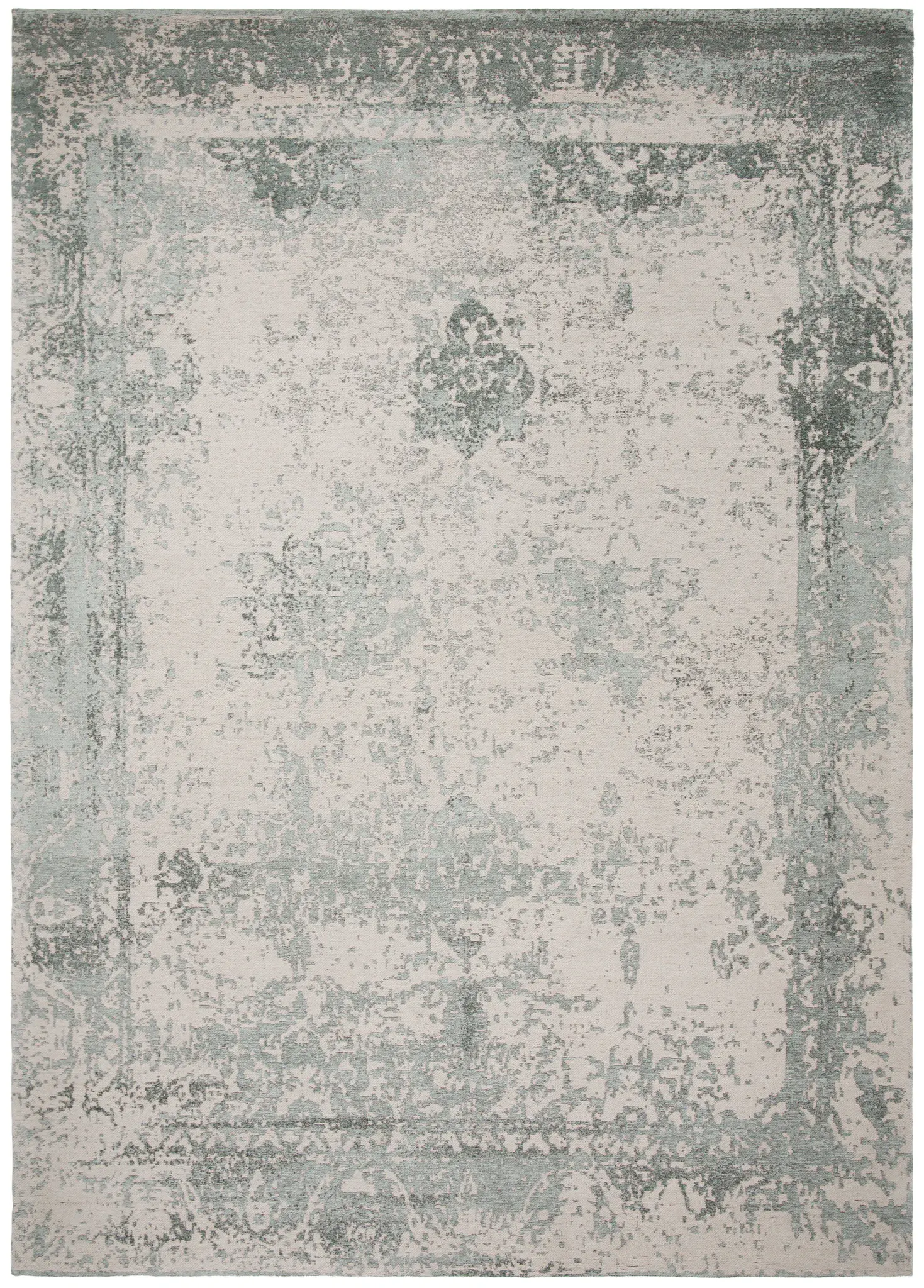 Classic Vintage Distressed Border Rug