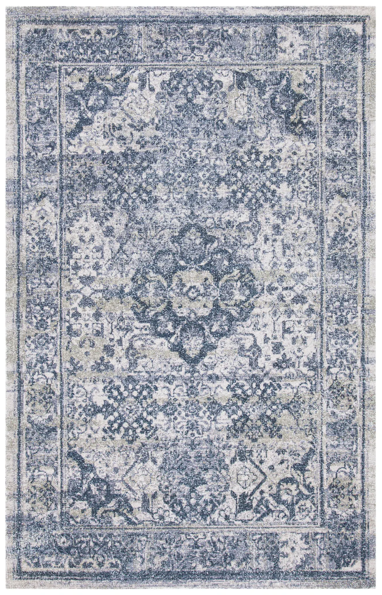 Classic Vintage Distressed Medallion Hand-Tufted Rug