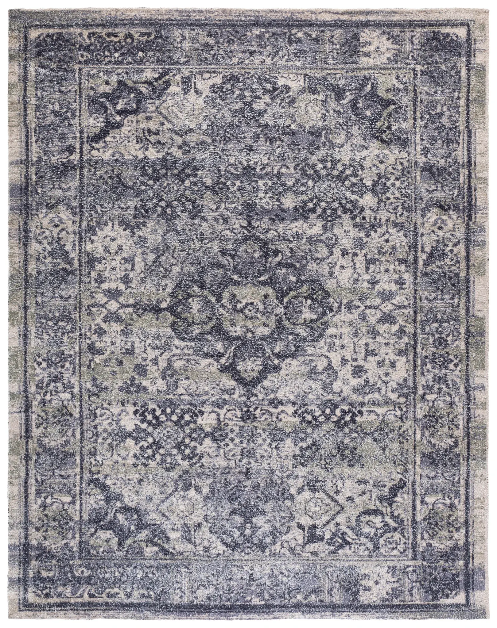 Classic Vintage Distressed Medallion Hand-Tufted Rug
