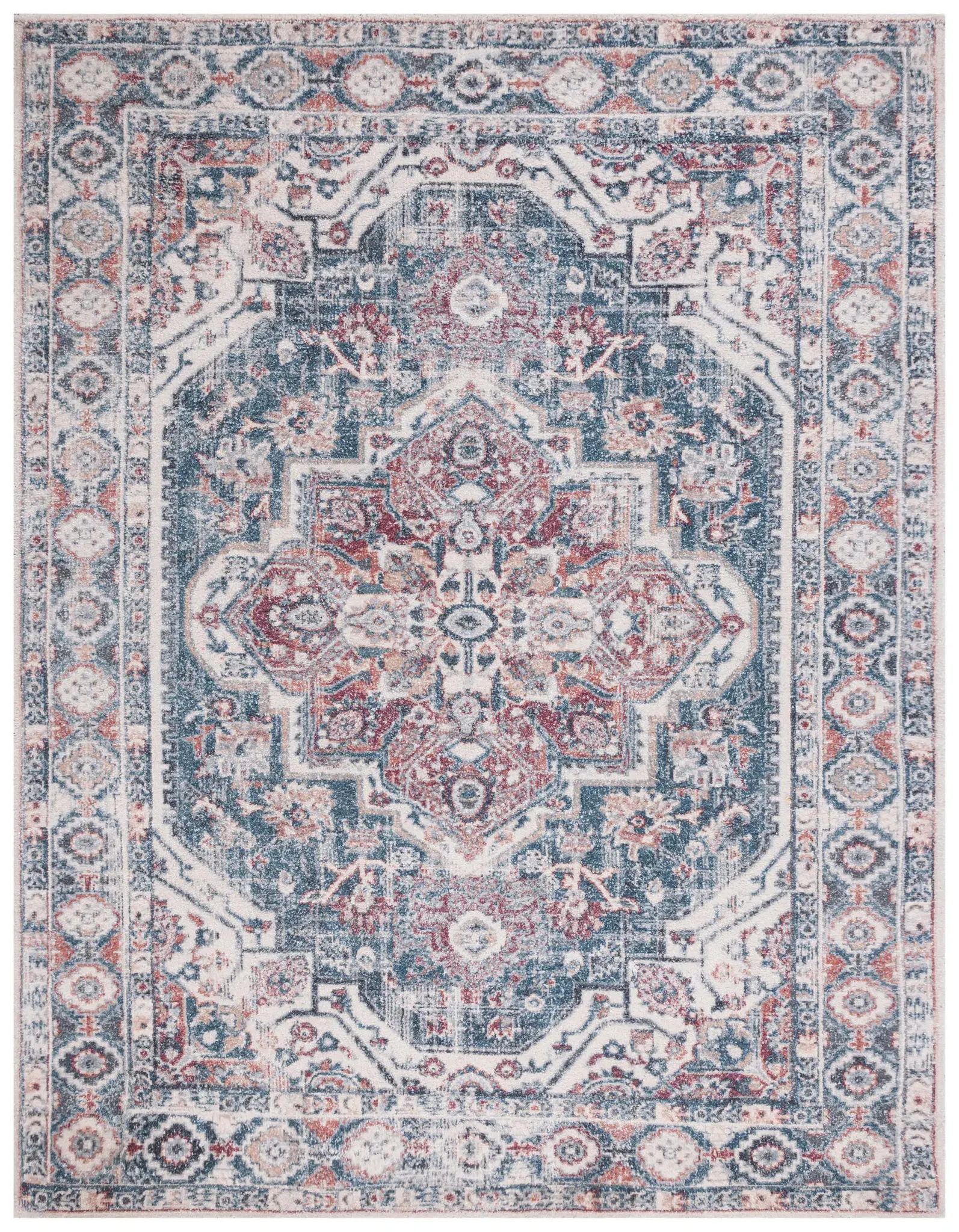 Classic Vintage Faded Medallion Hand-Tufted Rug