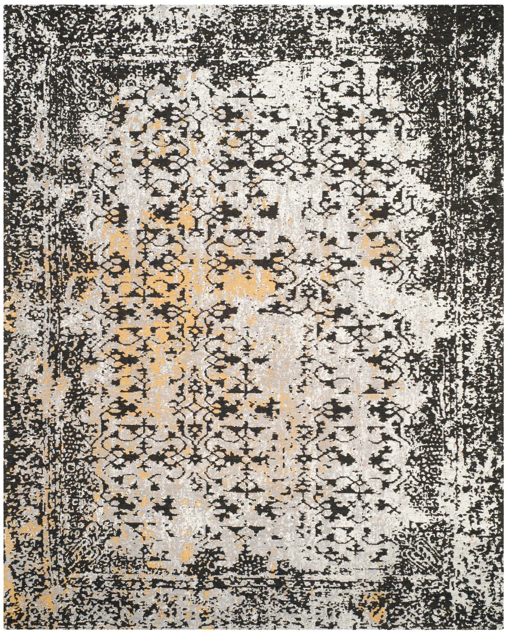 Classic Vintage Distressed Damask Rug