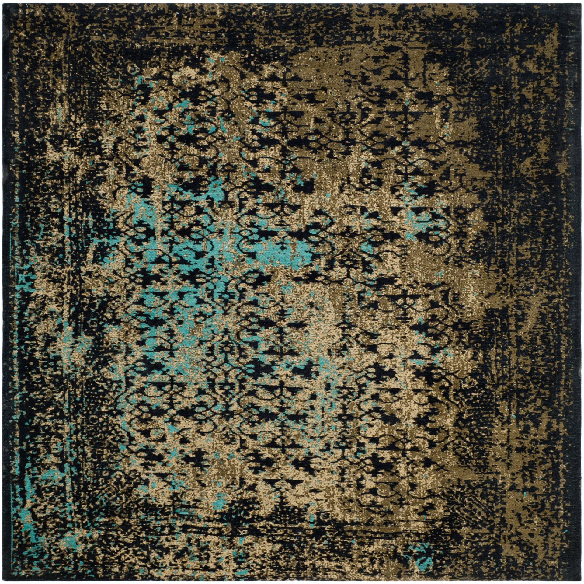 Classic Vintage Distressed Damask Rug