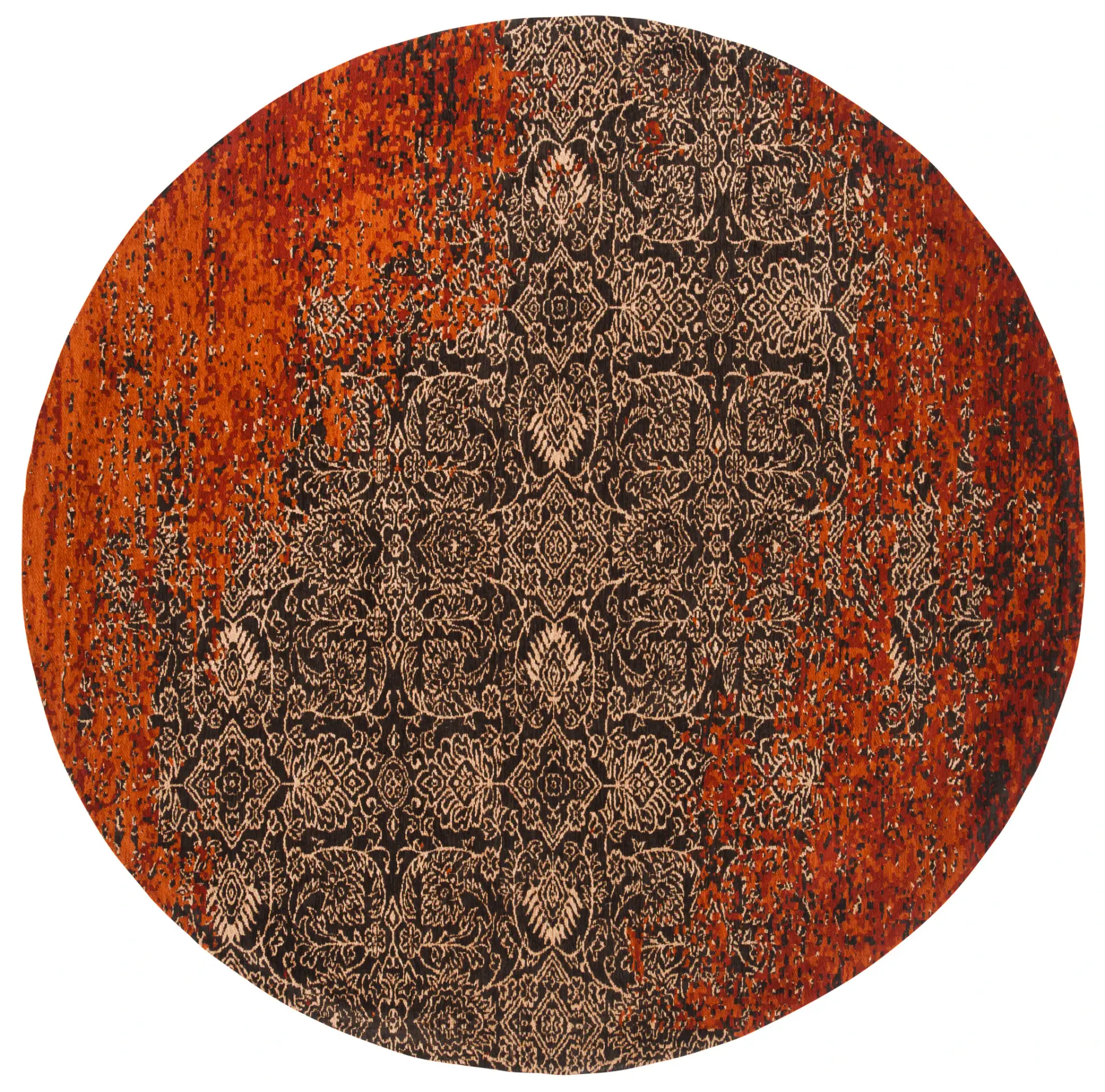 Classic Vintage Distressed Floral Trellis Rug