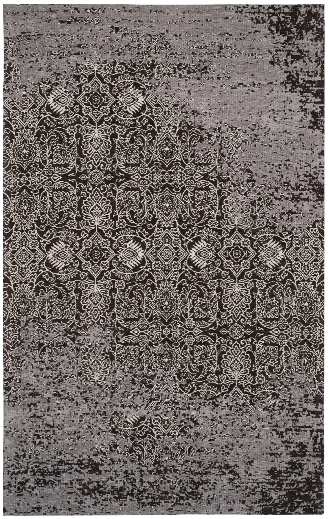 Classic Vintage Distressed Floral Trellis Rug