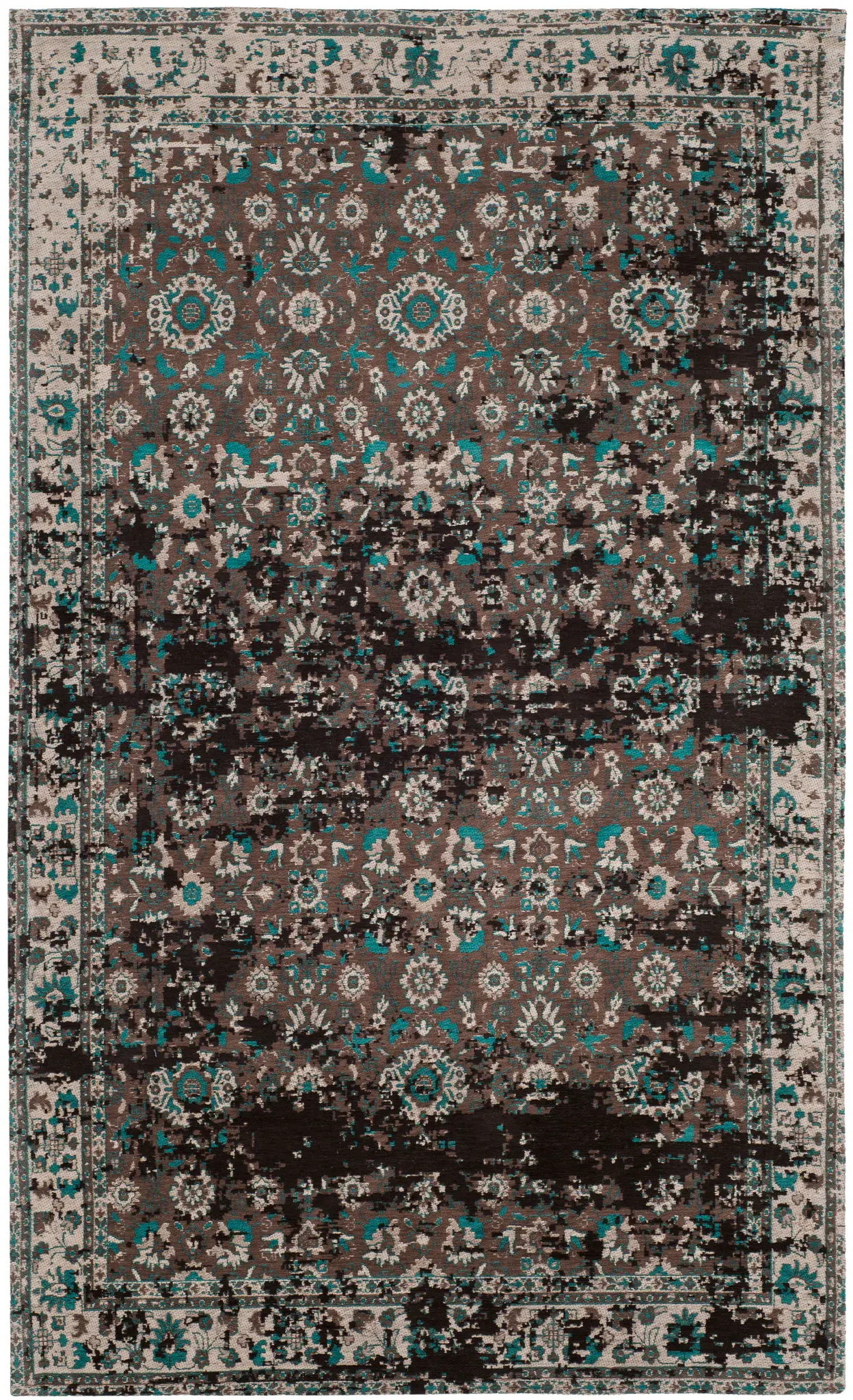 Classic Vintage Bordered Floral Rug