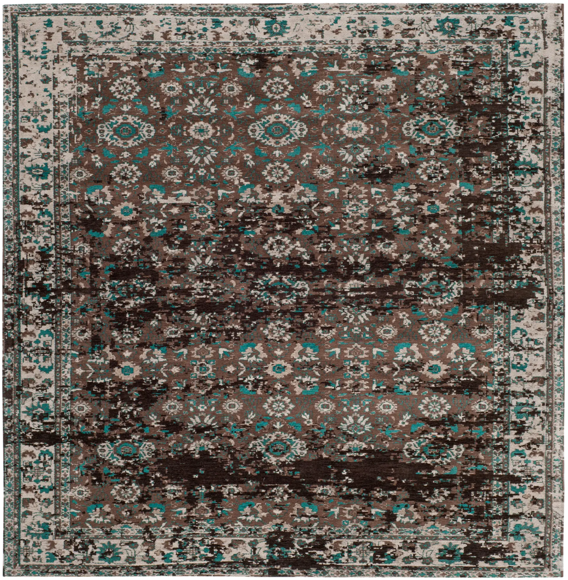 Classic Vintage Bordered Floral Rug
