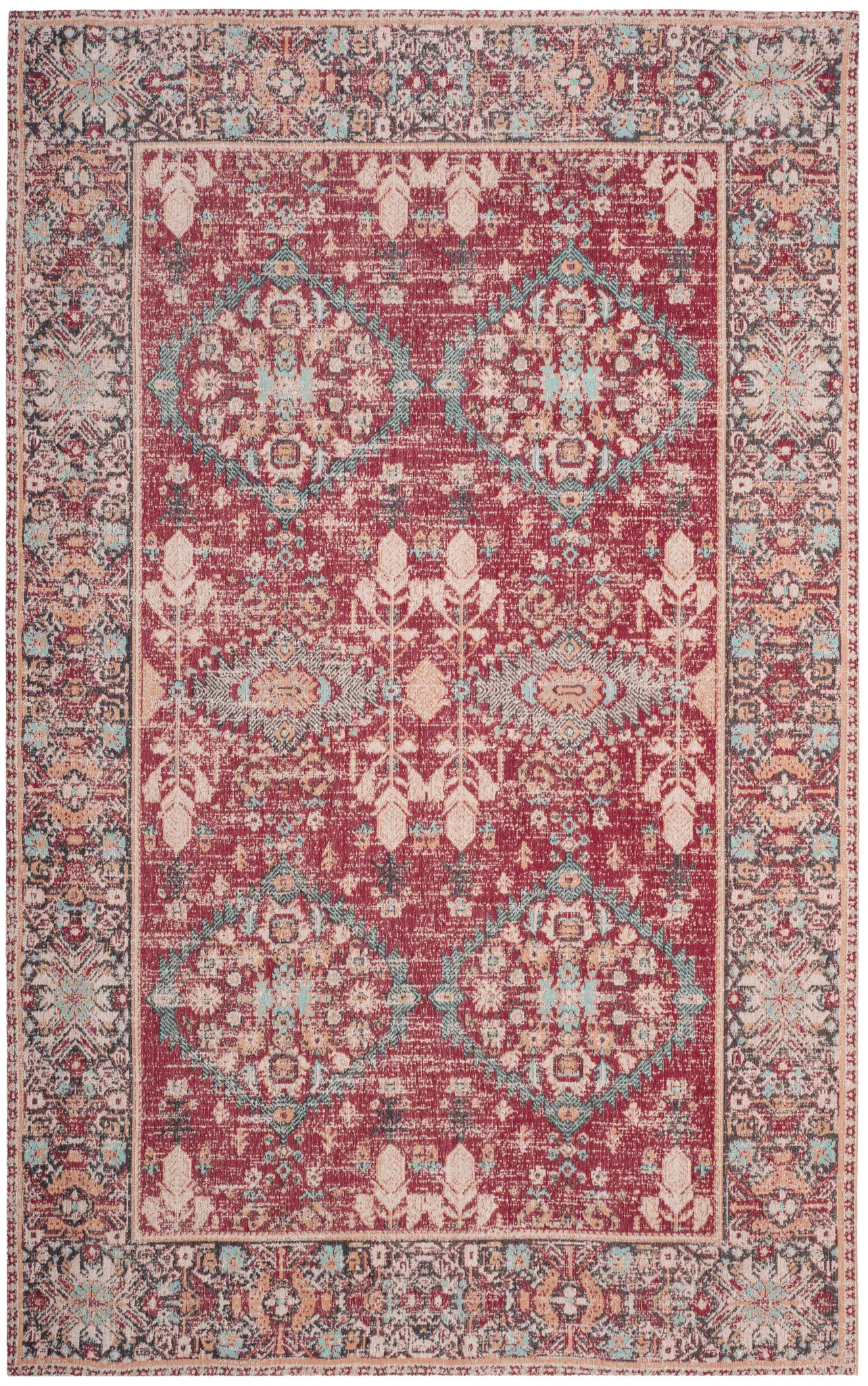 Classic Vintage Bordered Medallion Rug
