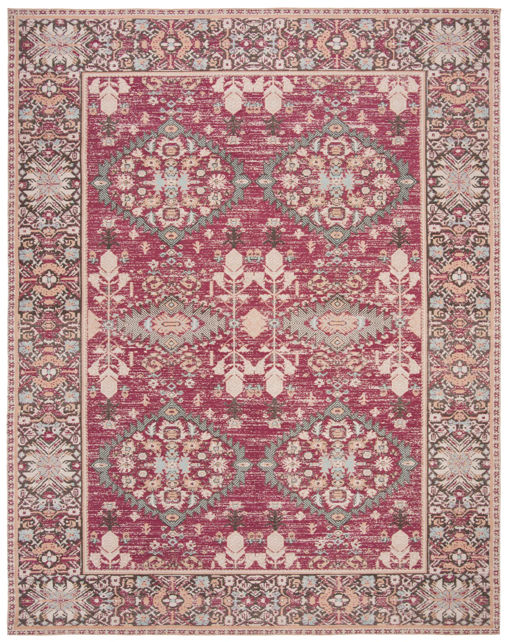 Classic Vintage Bordered Medallion Rug