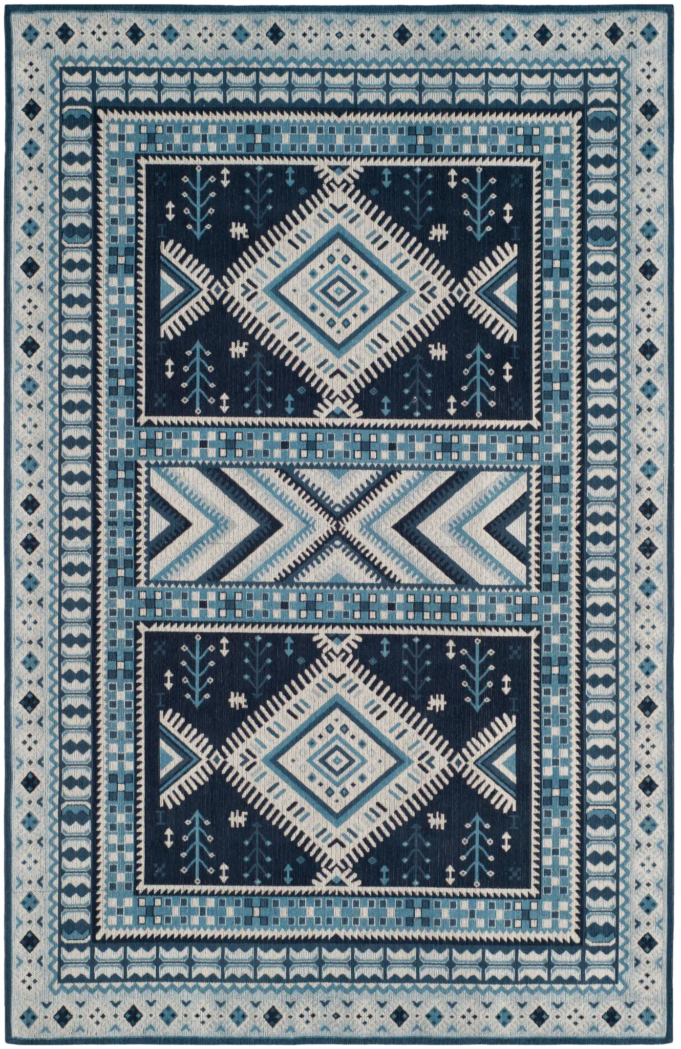 Classic Vintage Tribal Panel Rug