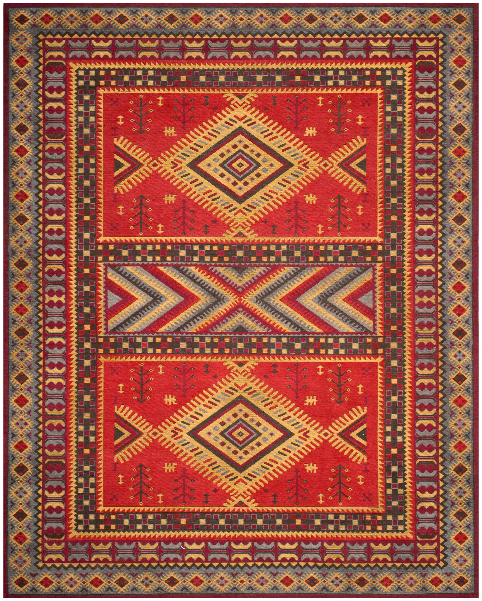 Classic Vintage Tribal Panel Rug