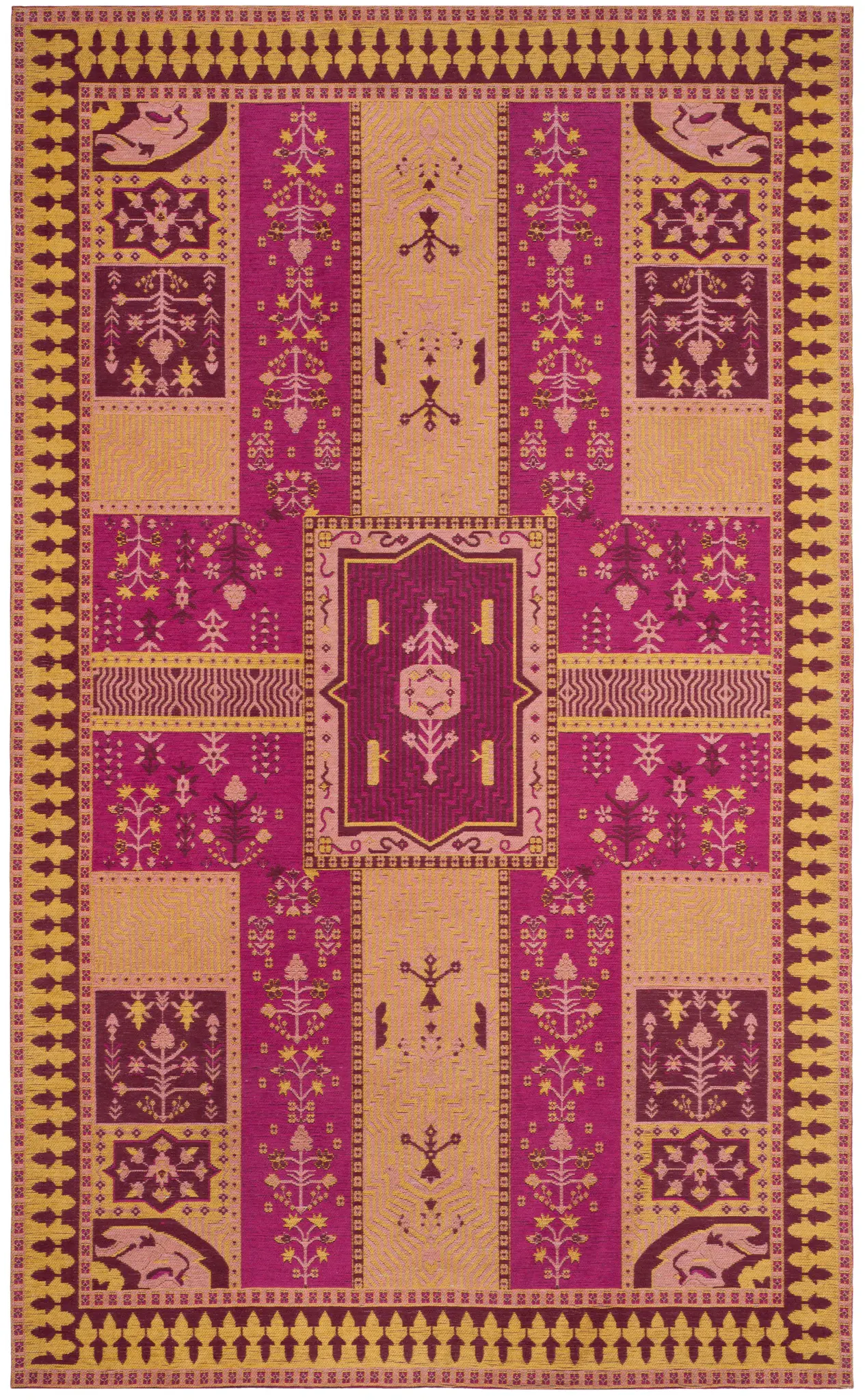 Classic Vintage Paneled Garden Rug