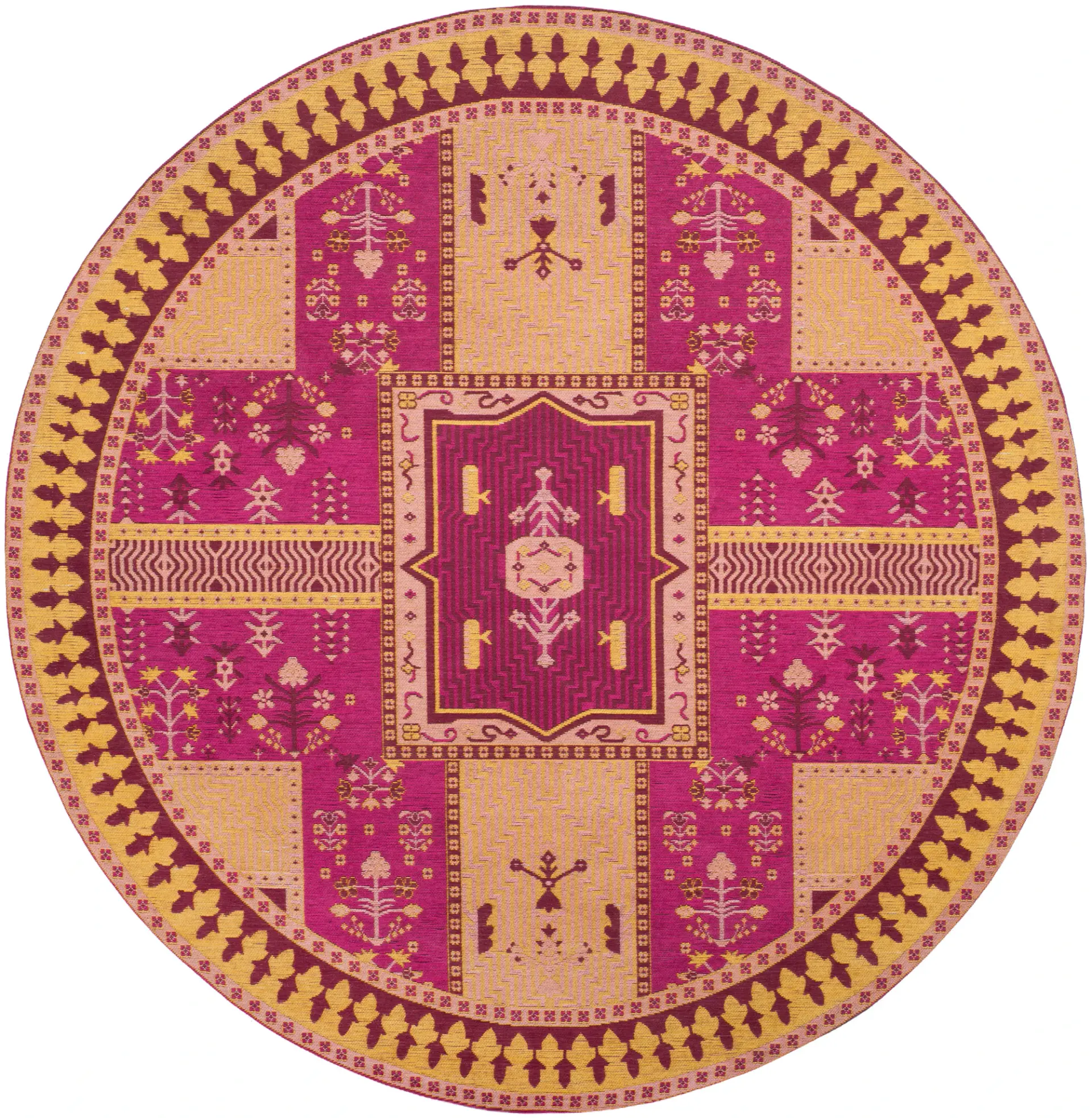 Classic Vintage Paneled Garden Rug