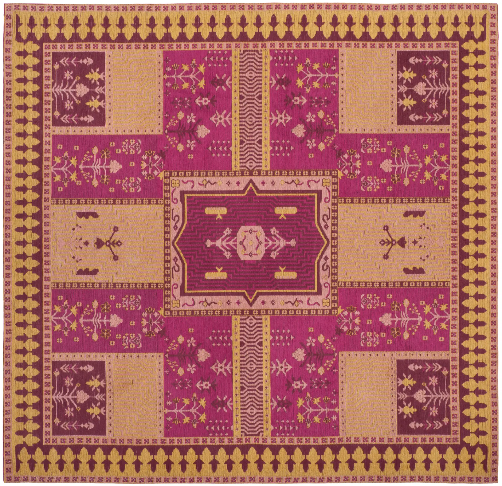 Classic Vintage Paneled Garden Rug